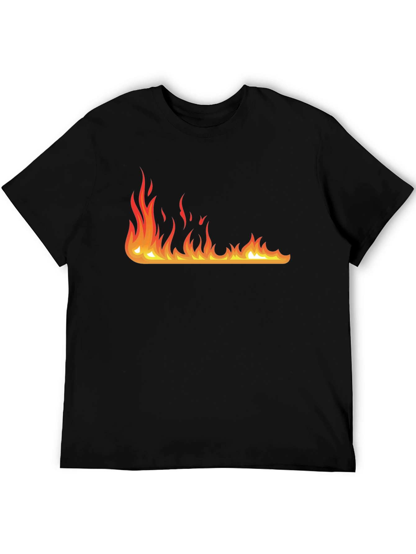 Black Fire Graphic Black T-Shirt - Bold Design, Casual Wear view 5