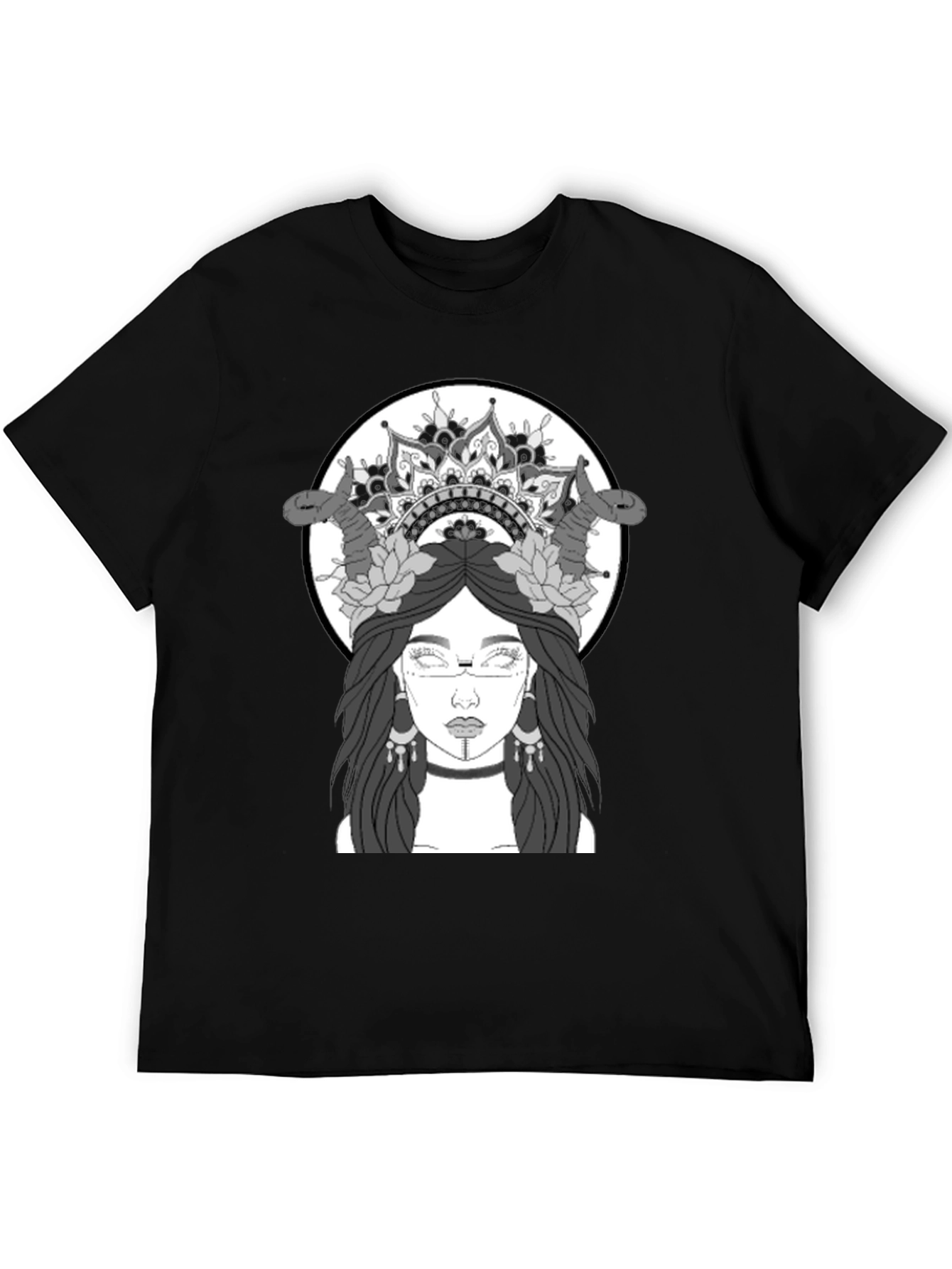 Black Graphic Tee - Mystic Woman Design view 5