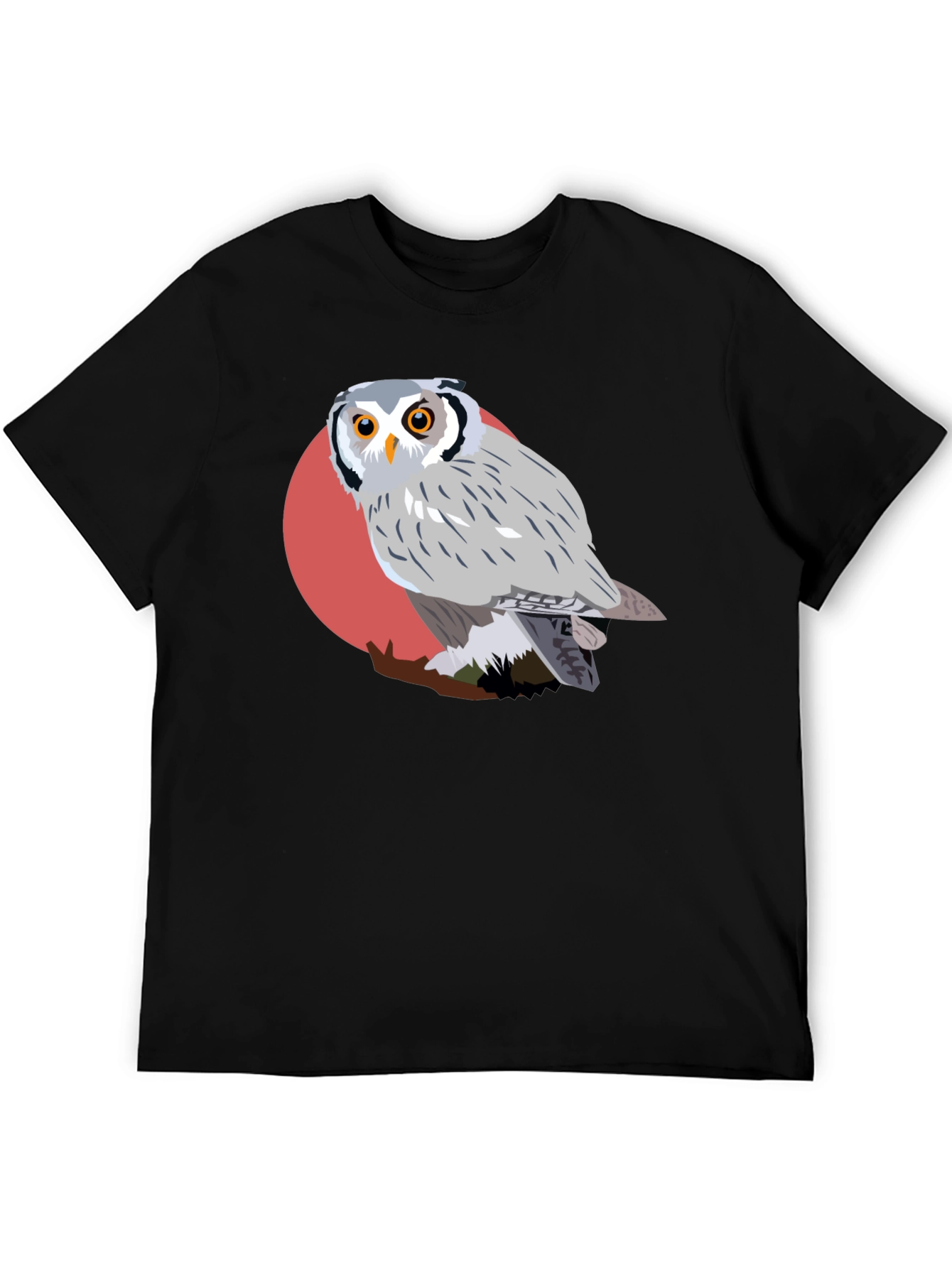 Black Owl Graphic Tee - Unique Bird Design view 5