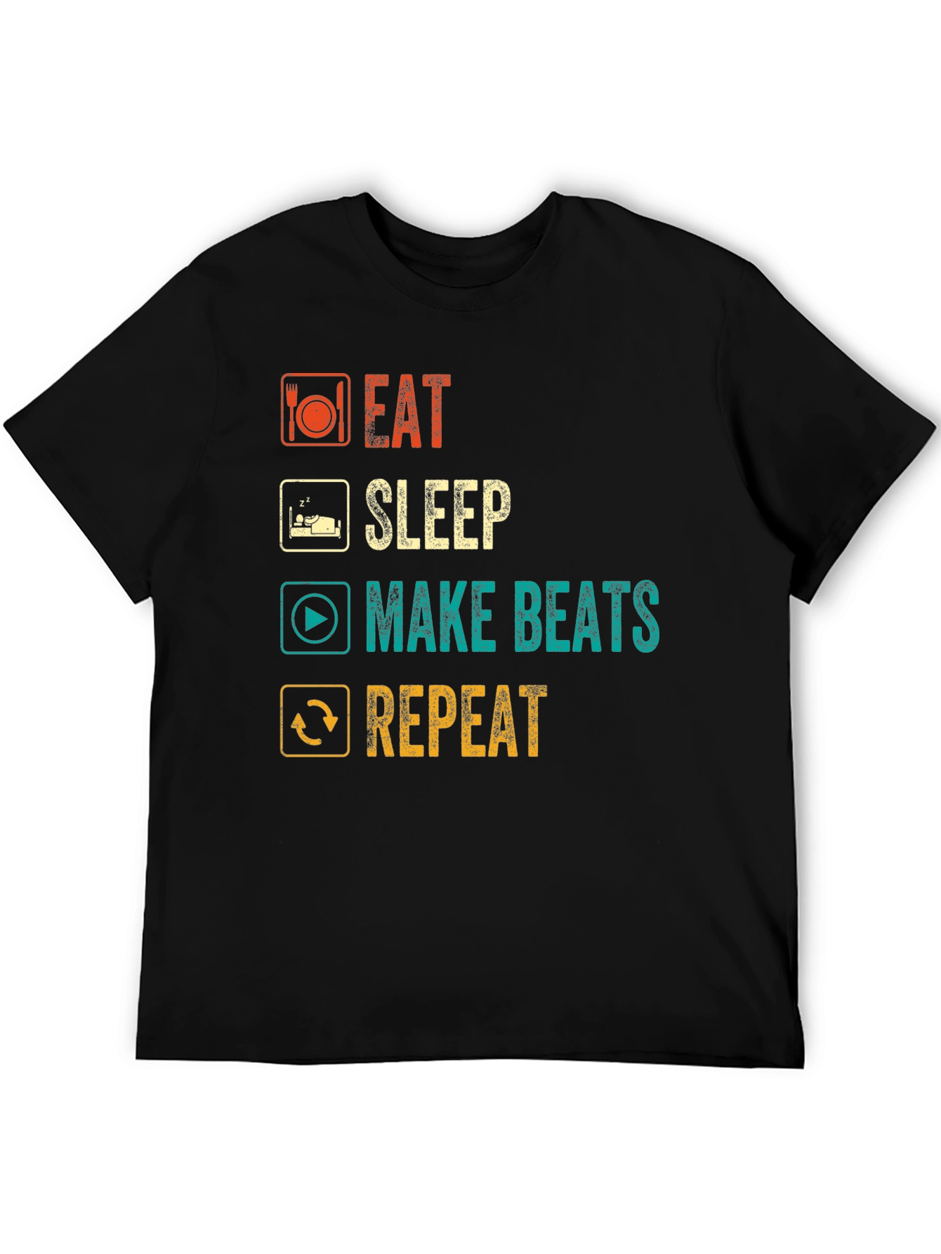 Black Eat Sleep Make Beats Repeat T-Shirt view 5