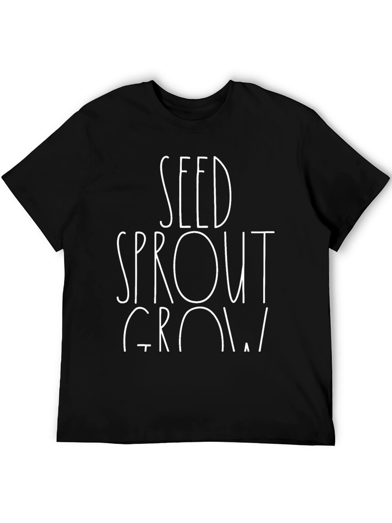 Black Seed Sprout Grow Graphic Tee - Black view 5