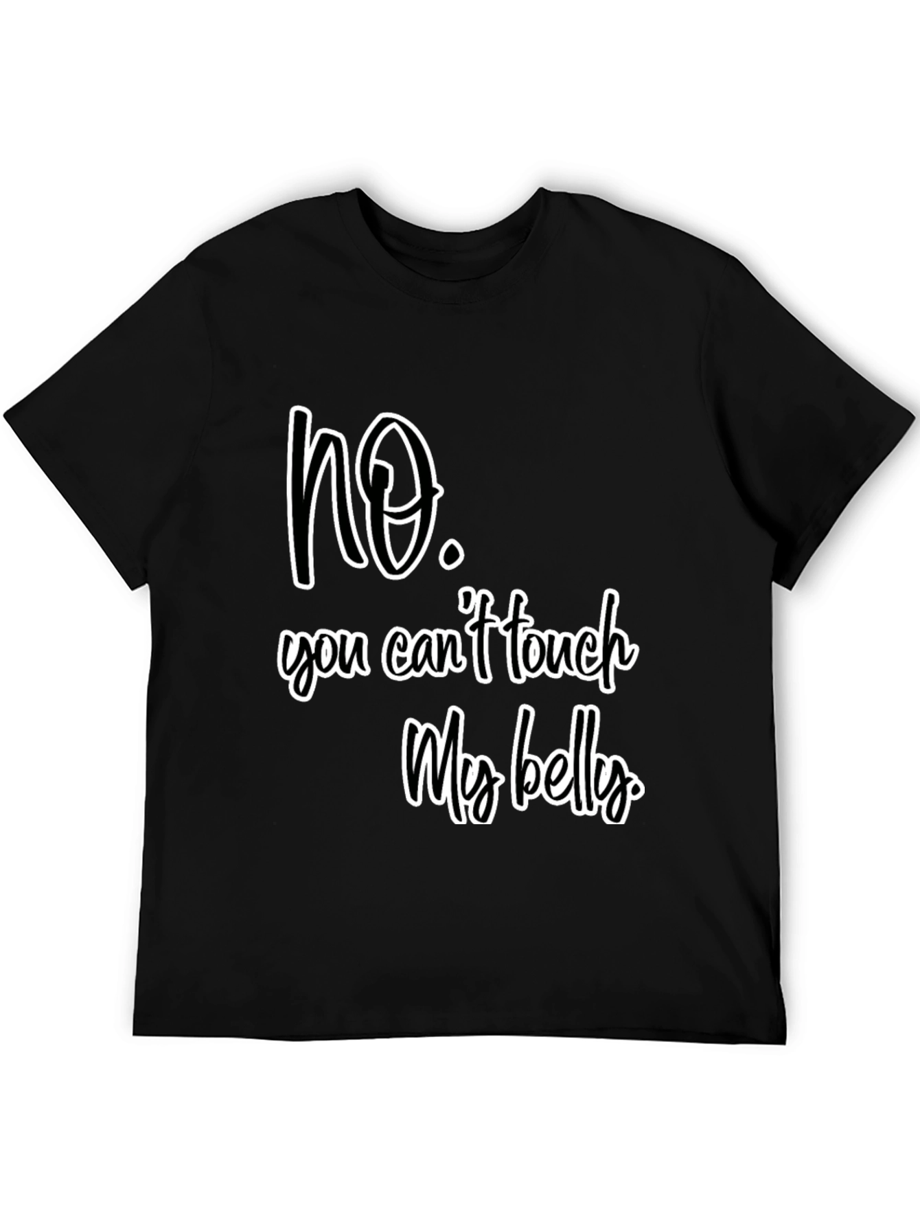 Black No Touch My Belly Graphic Tee - Unisex view 5