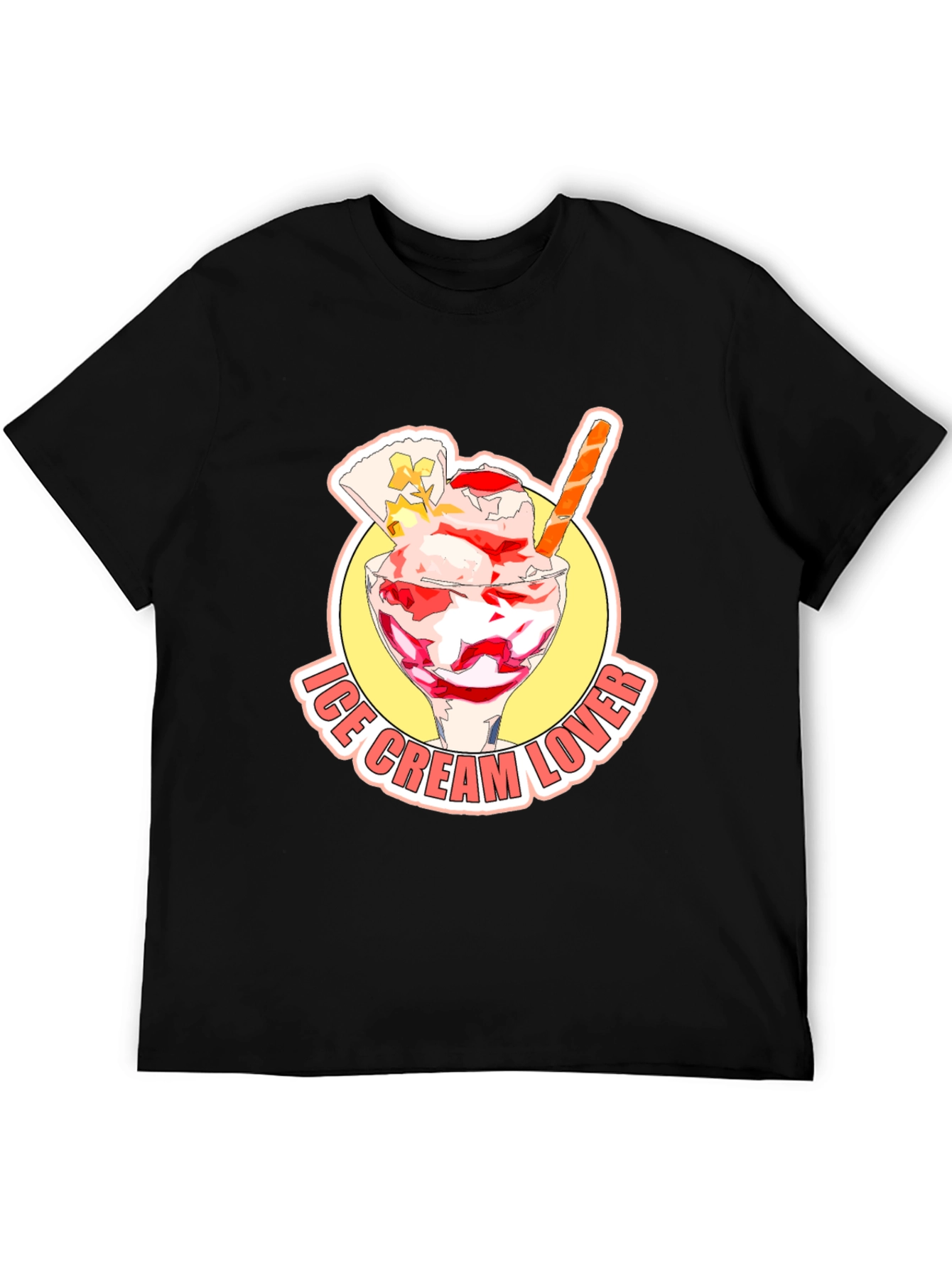 Black Ice Cream Lover Graphic Tee - Black view 5