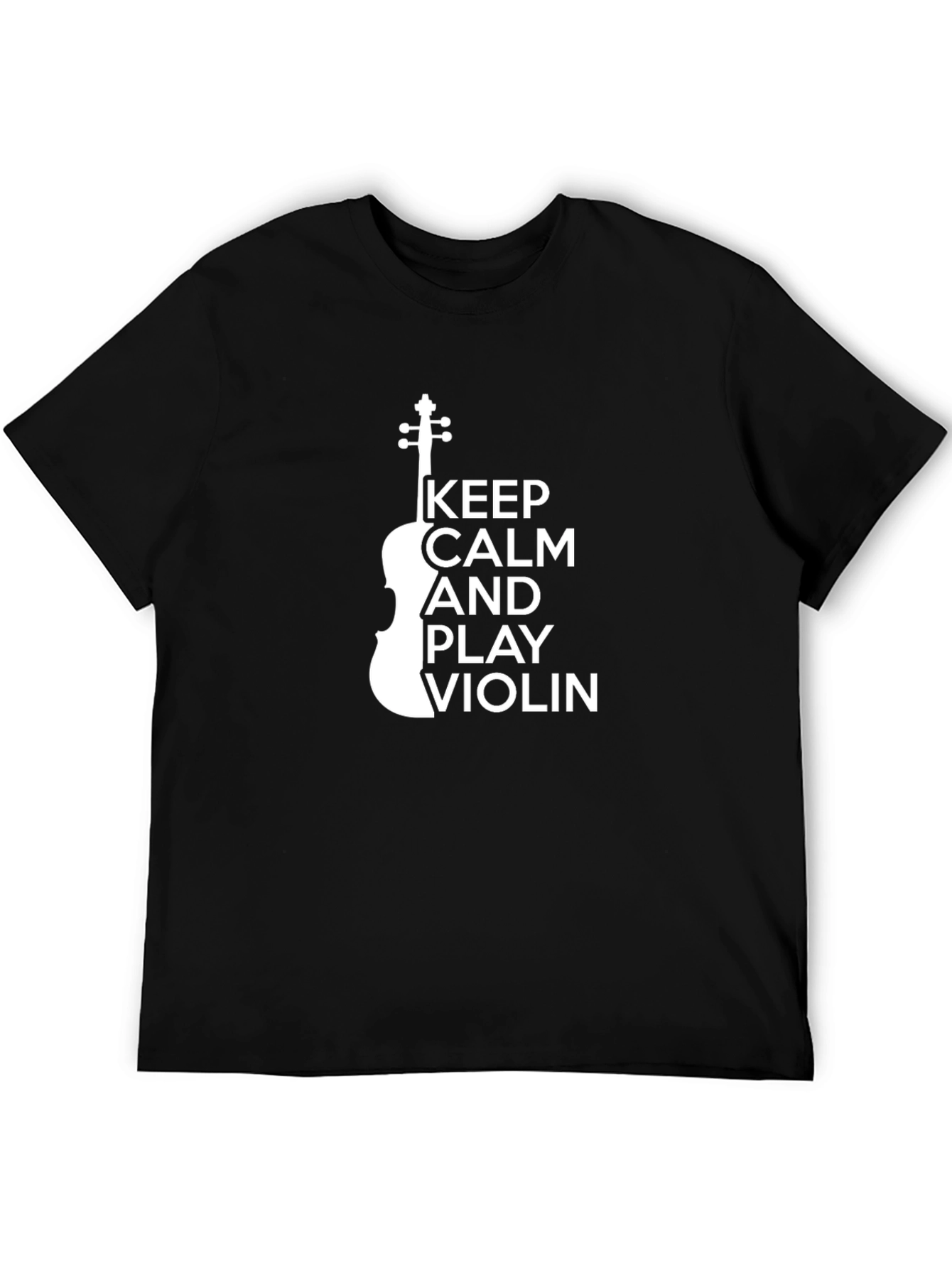 Black Keep Calm and Play Violin T-Shirt - Music Lover Tee view 5
