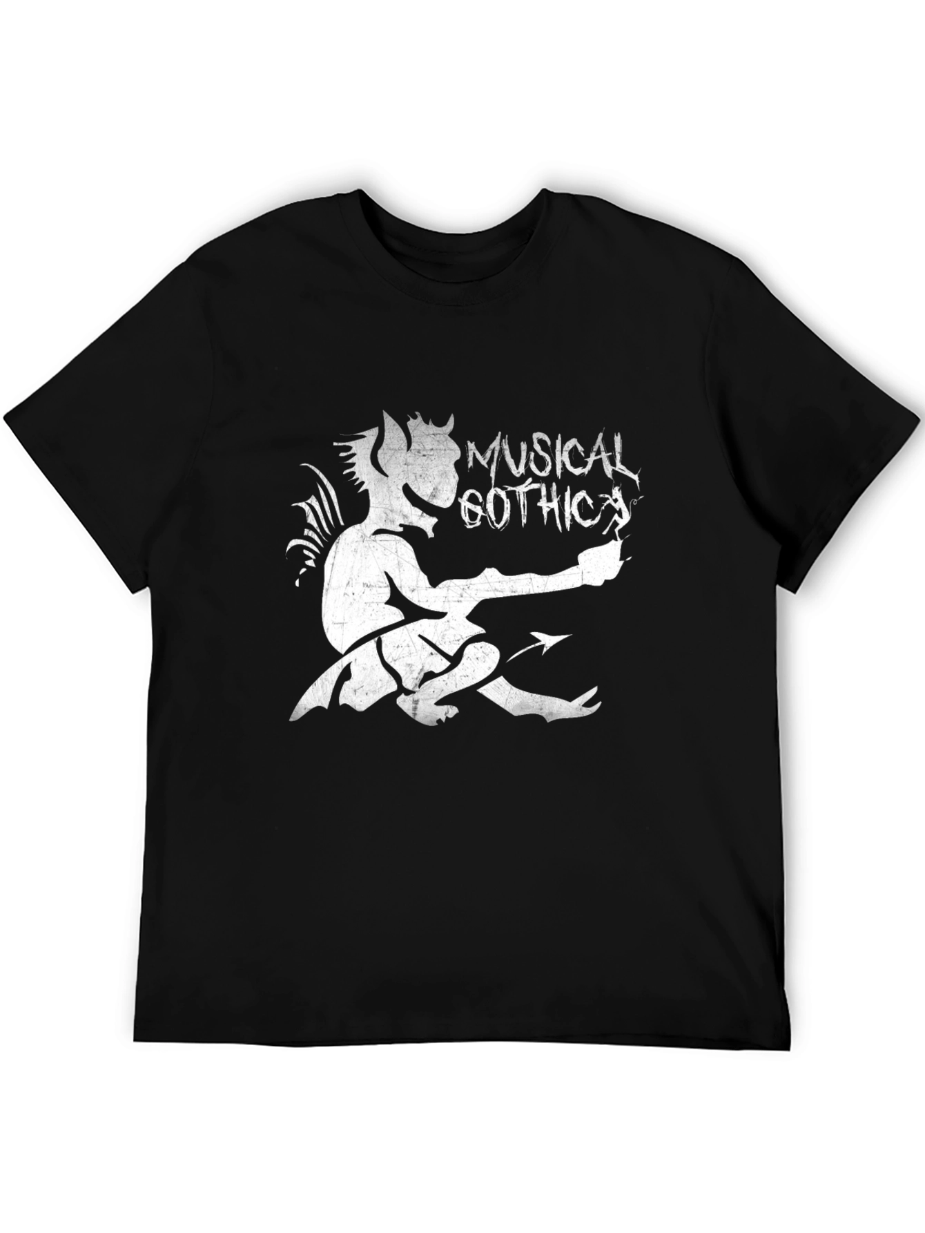 Black Musical Gothic T-Shirt - Devil Graphic Tee view 5