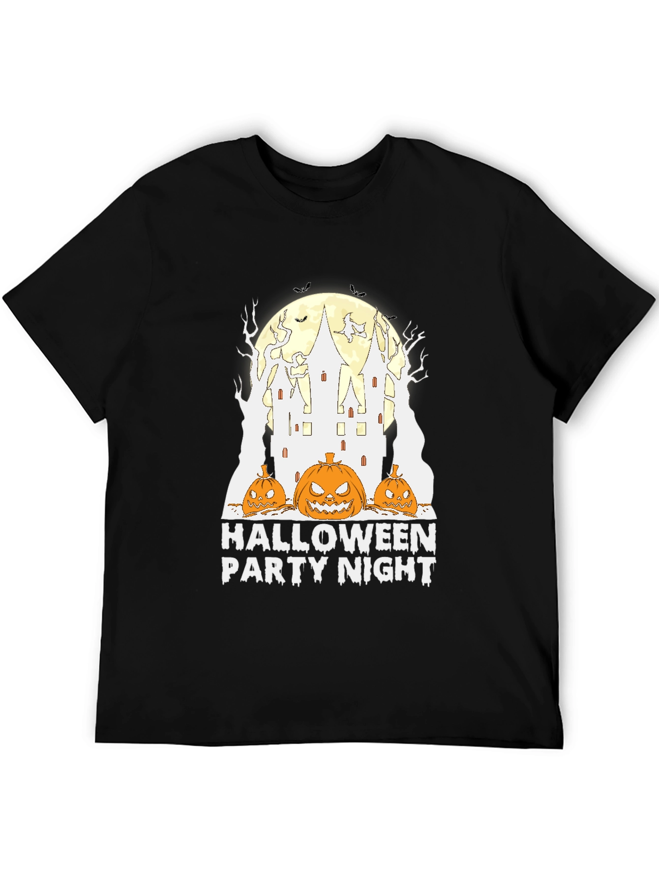 Black Halloween Party Night T-Shirt - Spooky Season Tee view 5