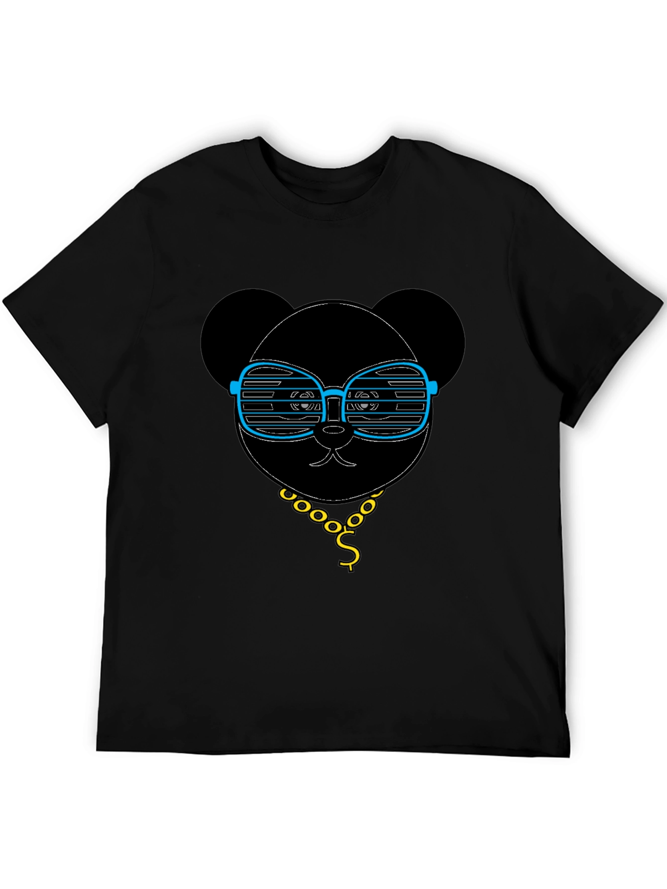 Black Cool Panda T-Shirt - Graphic Tee with Shades view 5
