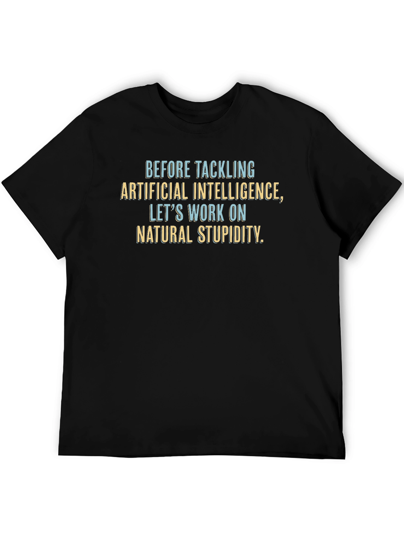 Black Funny Artificial Intelligence T-Shirt view 5