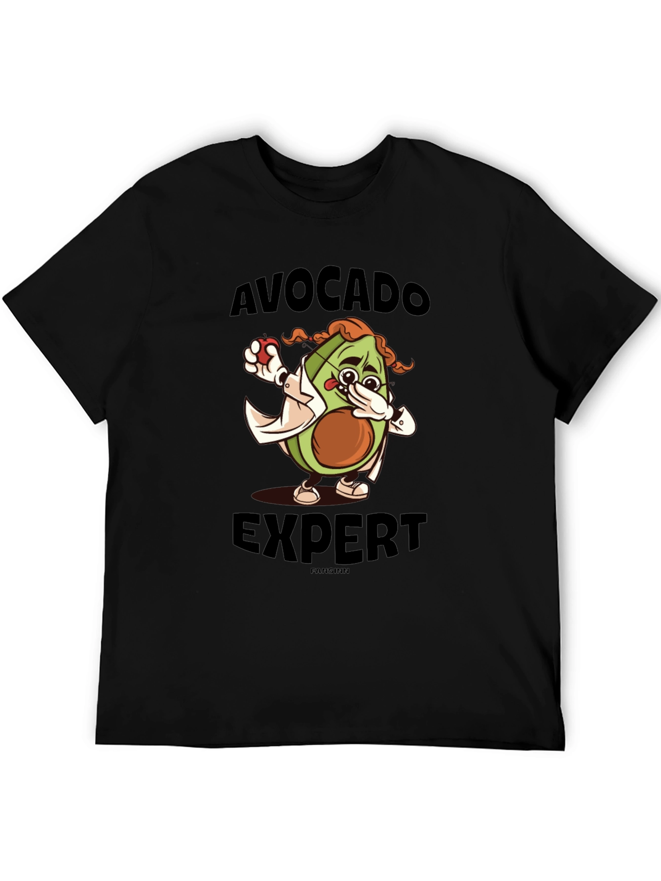 Black Avocado Expert Funny T-Shirt view 5