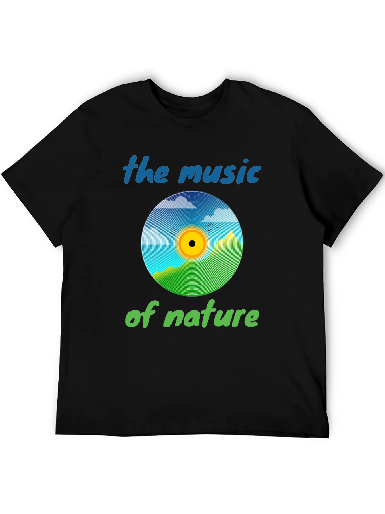 Black Nature Music T-Shirt - Eco-Friendly Design view 5