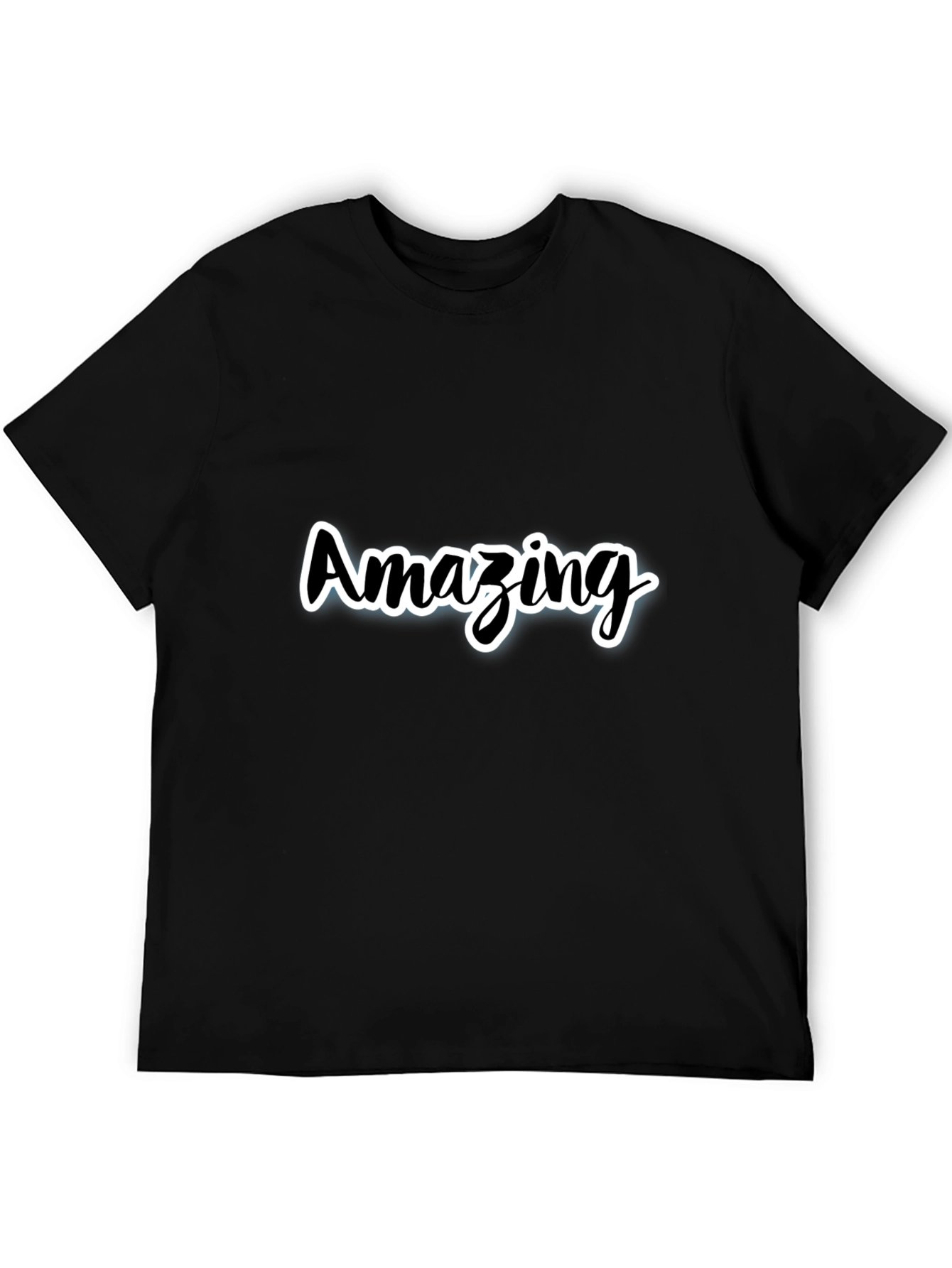 Black Amazing Black Cotton Blend Graphic Tee view 5