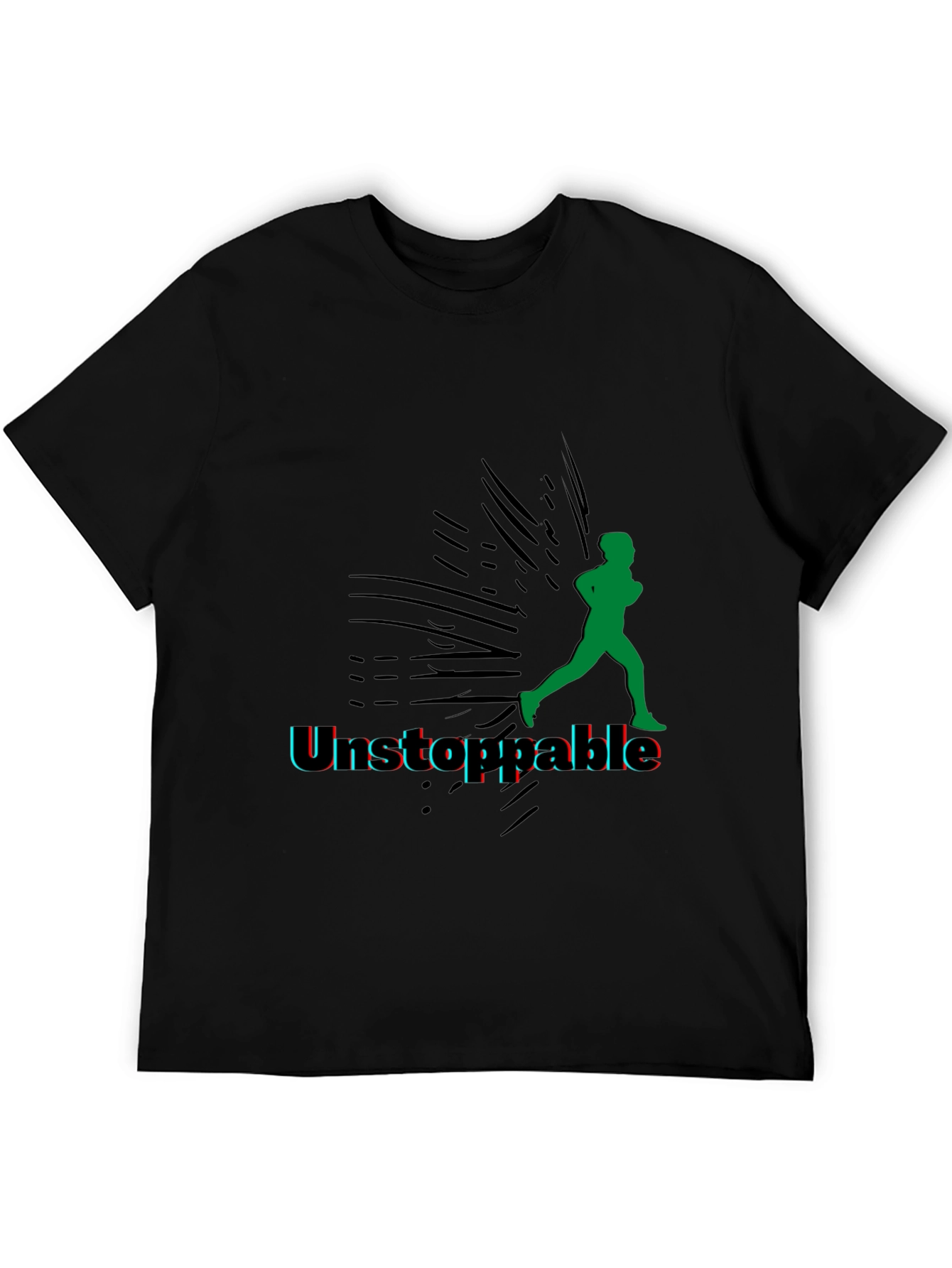 Black Unstoppable Running Graphic Black Tee view 5