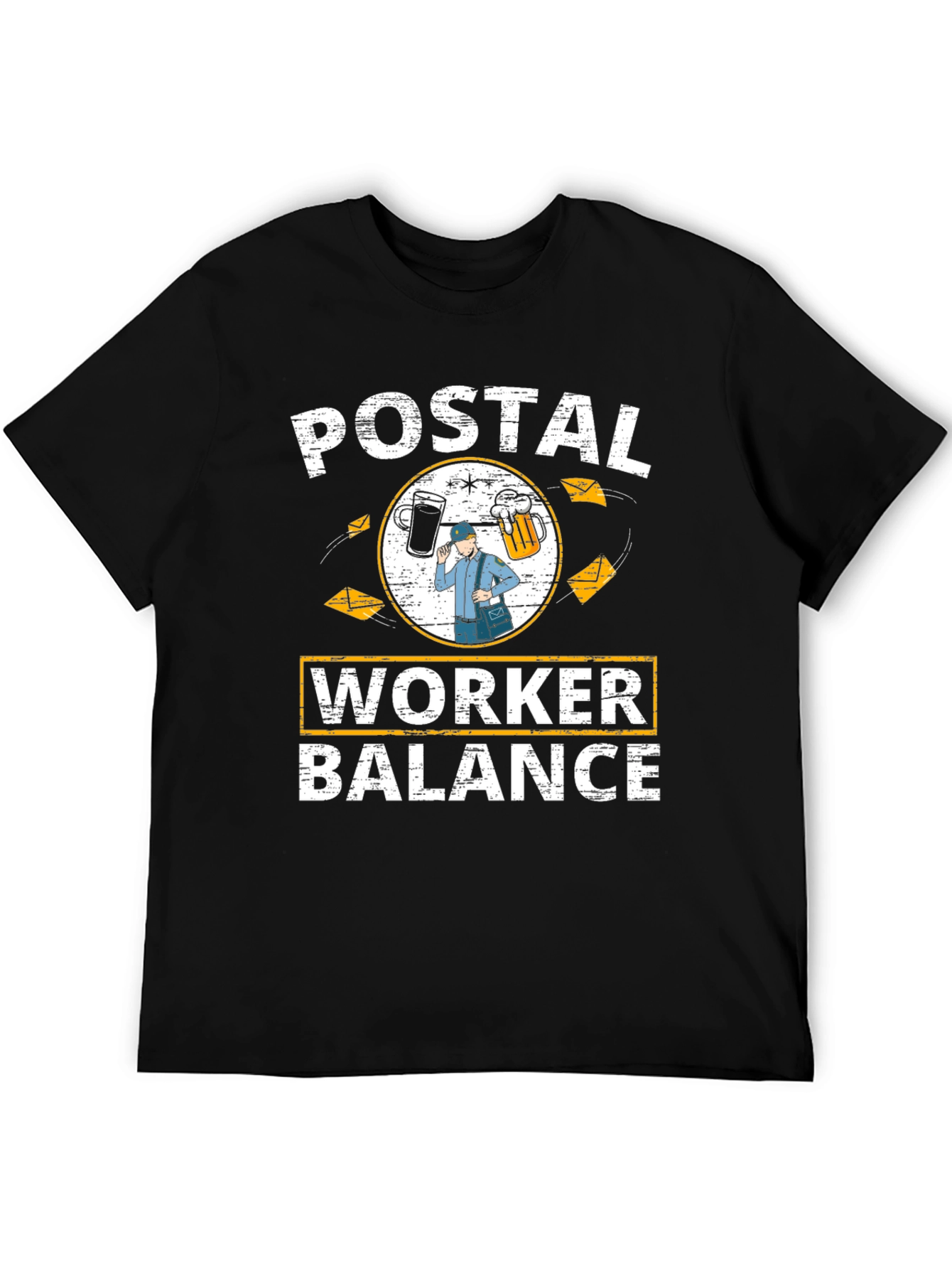 Black Postal Worker Balance Graphic Tee view 5