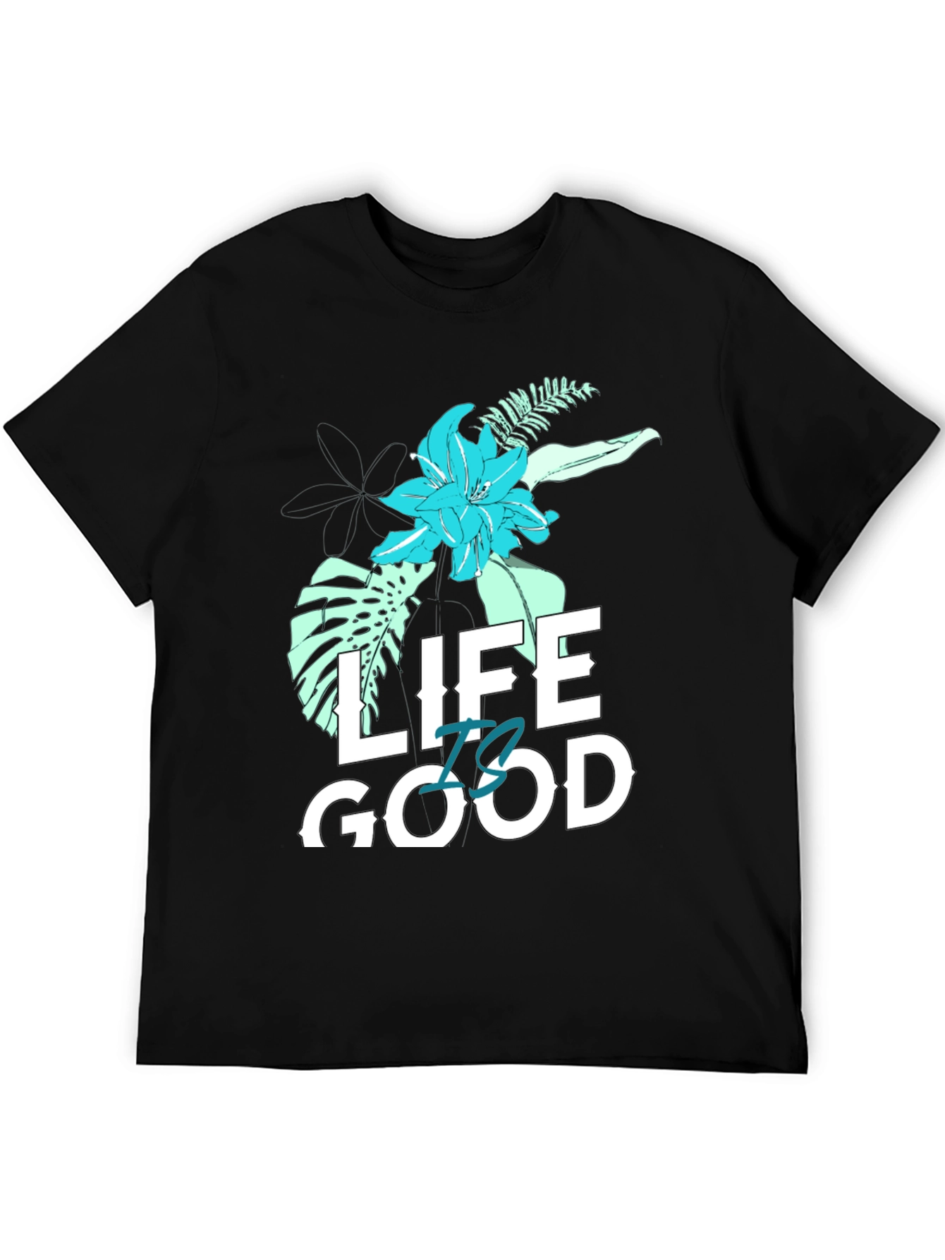Black Life is Good Graphic T-Shirt - Black view 5