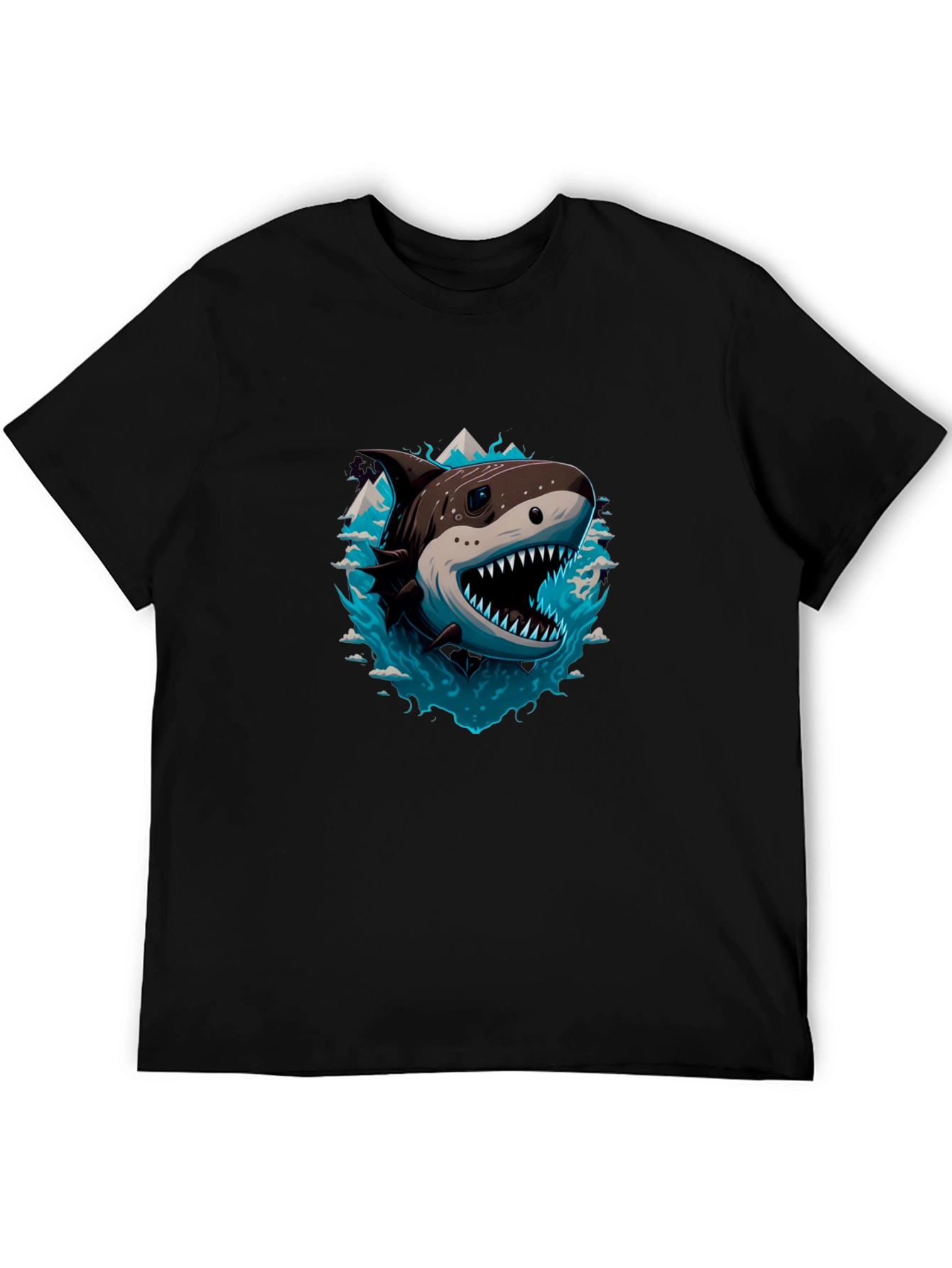 Black Shark T-Shirt - Fierce Graphic Tee view 5