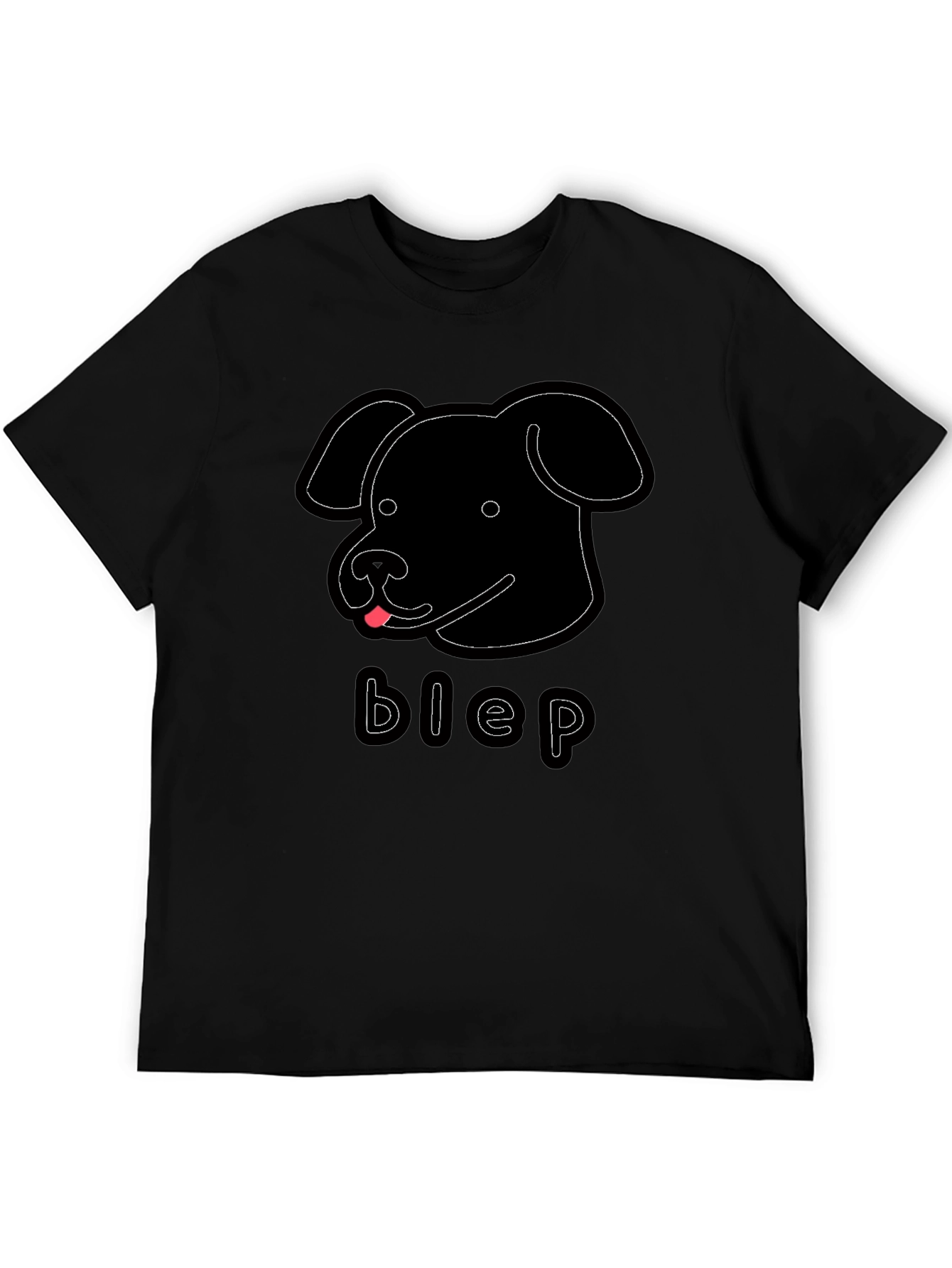 Black Blep Dog Graphic Tee - Men's Black T-Shirt view 5
