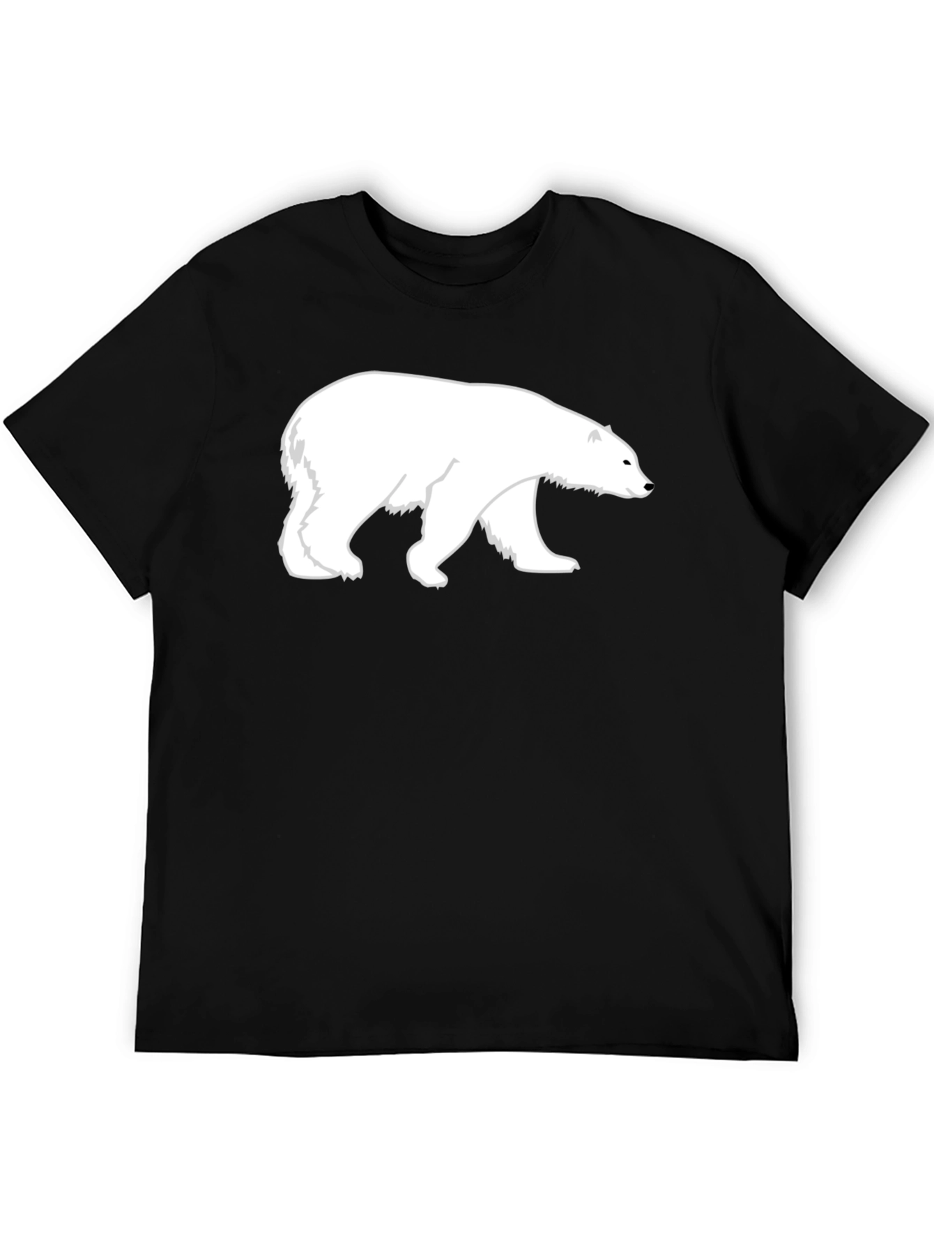 Black Polar Bear Graphic Print Black T-Shirt view 5