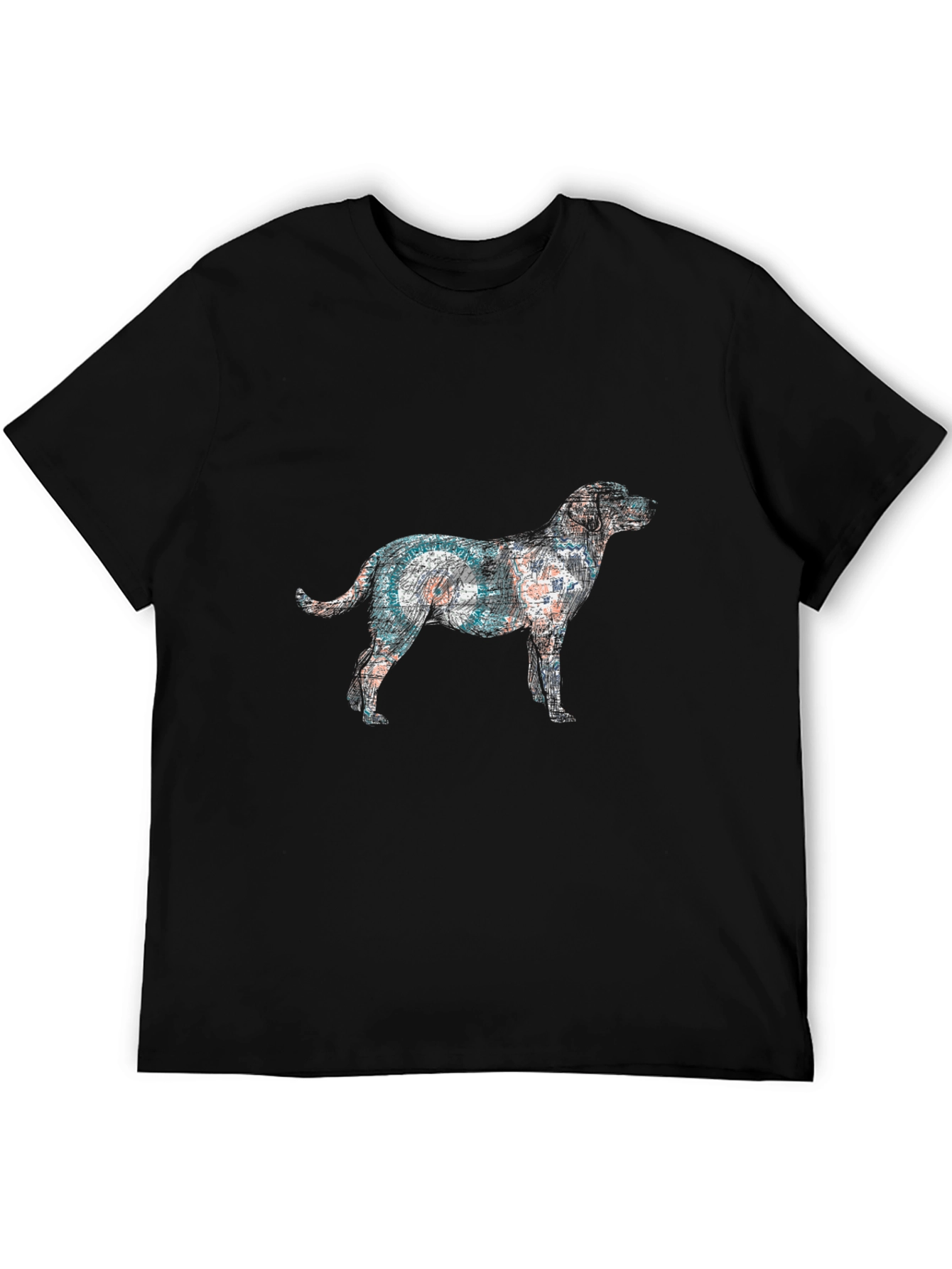 Black Dog Art Graphic Tee - Black Cotton Casual T-Shirt view 5