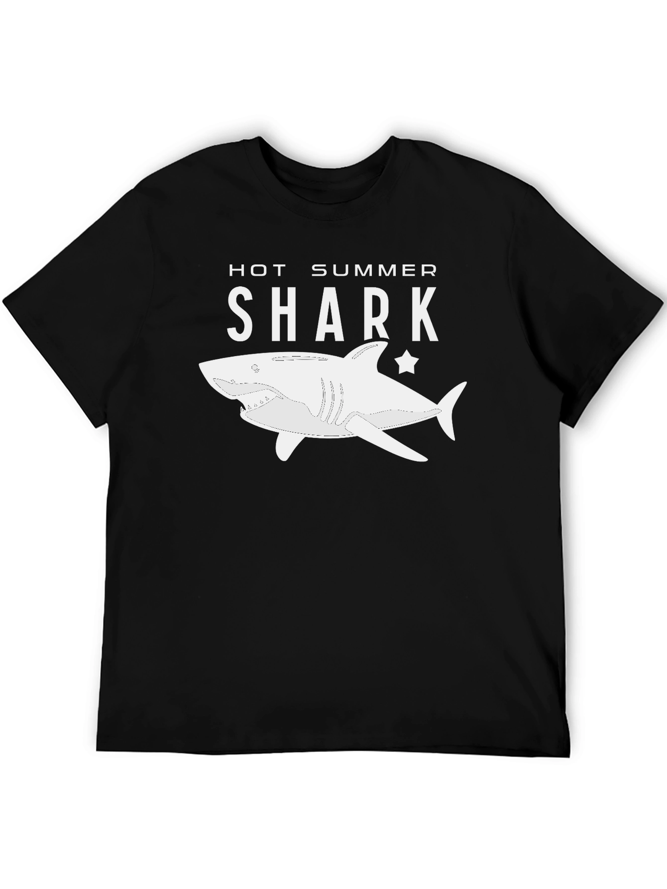Black Hot Summer Shark Graphic Tee - Black view 5