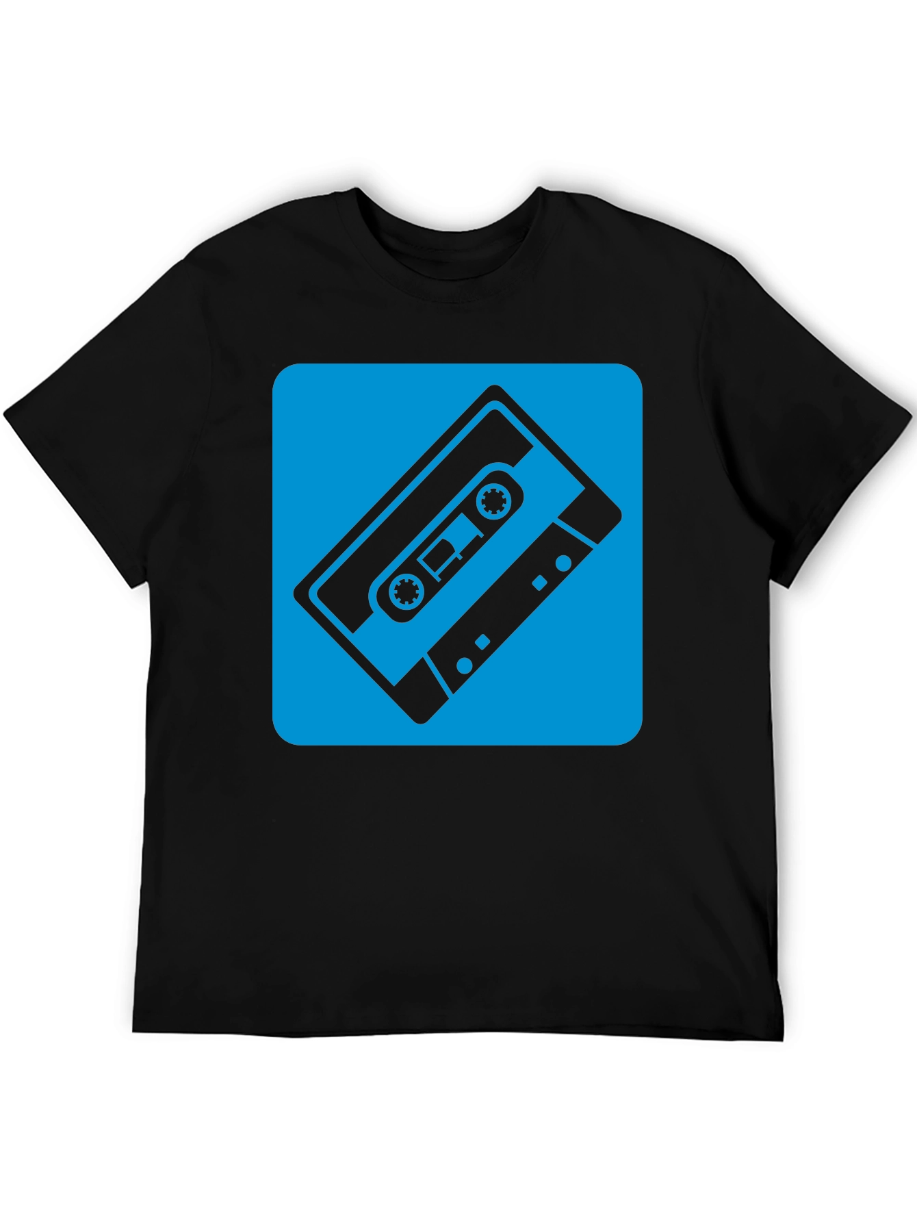 Black Retro Cassette Tape Graphic Tee - Classic Style! view 5