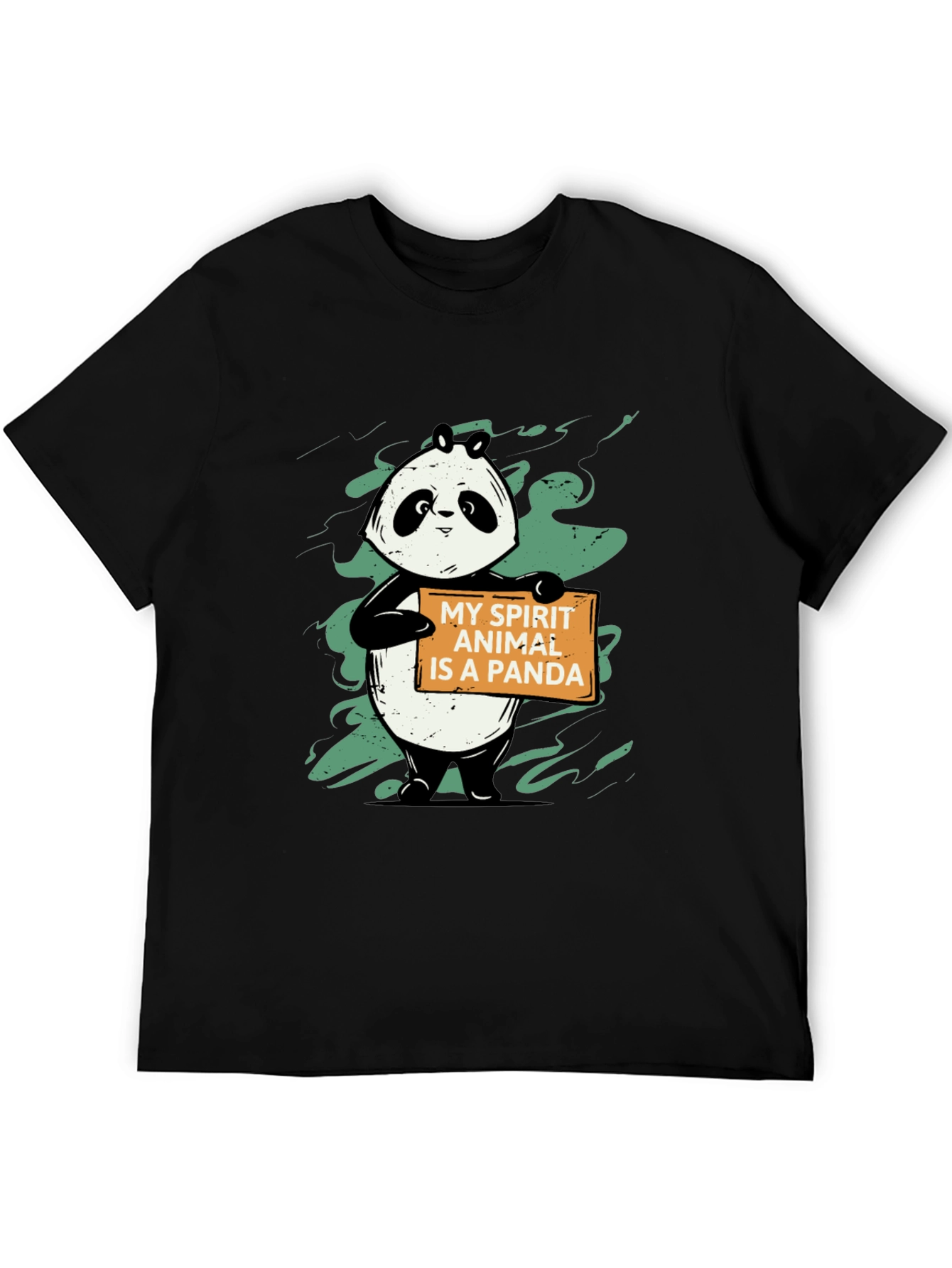 Black Panda Spirit Animal Graphic T-Shirt - Unisex Black Tee view 5