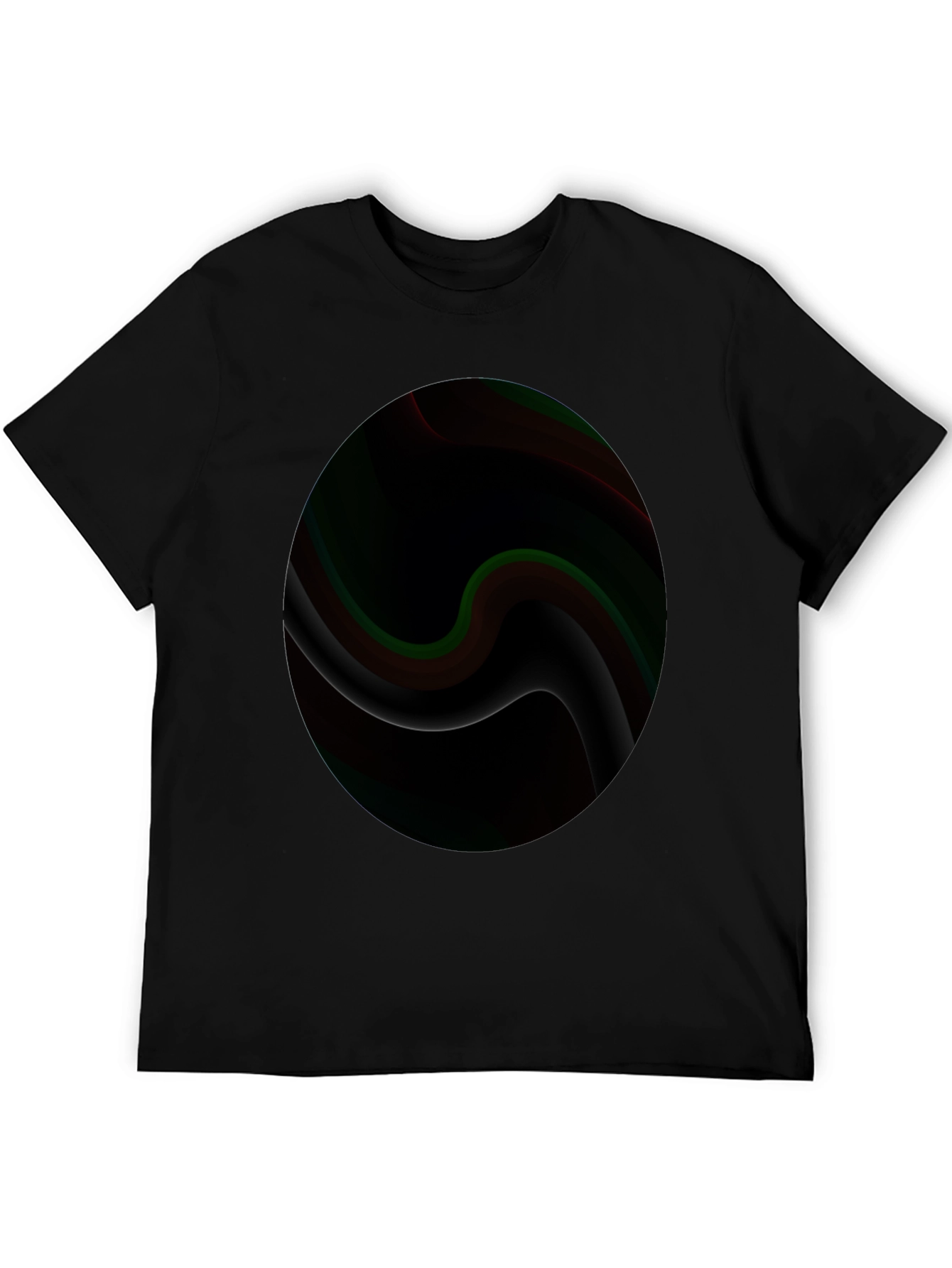 Black Abstract Swirl Graphic T-Shirt - Modern Art Tee view 5