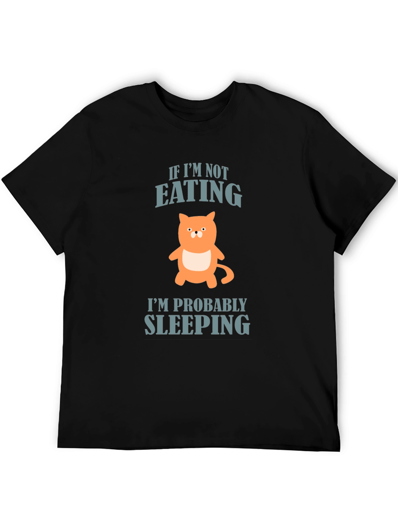 Black Funny Cat Graphic T-Shirt - If I'm Not Eating Sleeping Tee view 5