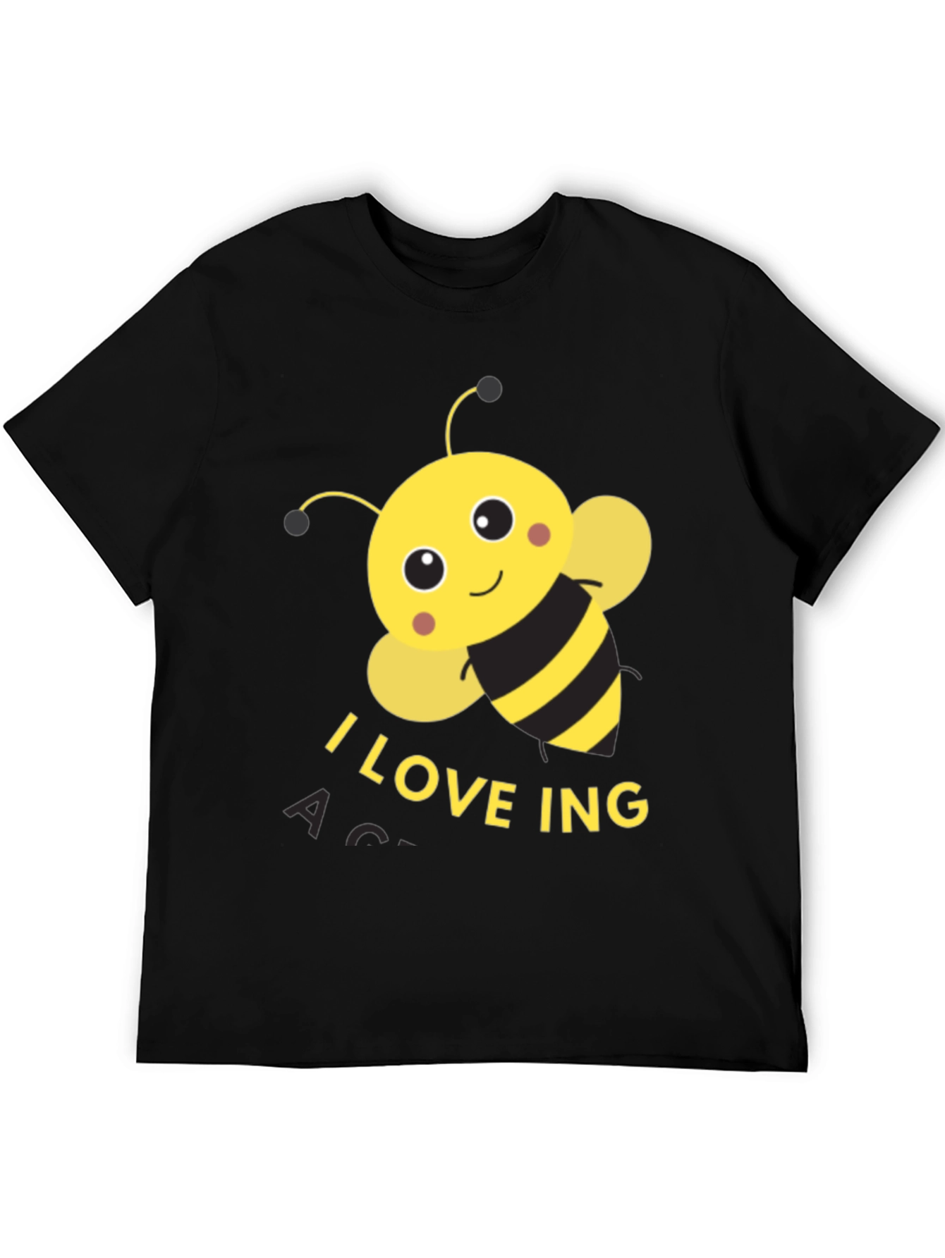 Black I Love Bee-ing Active Black T-Shirt view 5