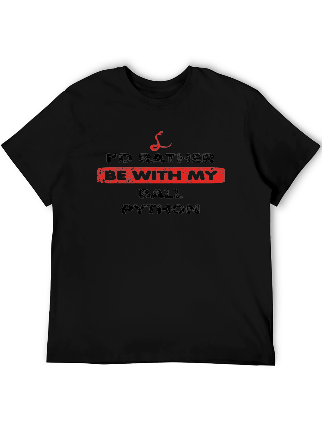 Black Ball Python Lover Black T-Shirt view 5