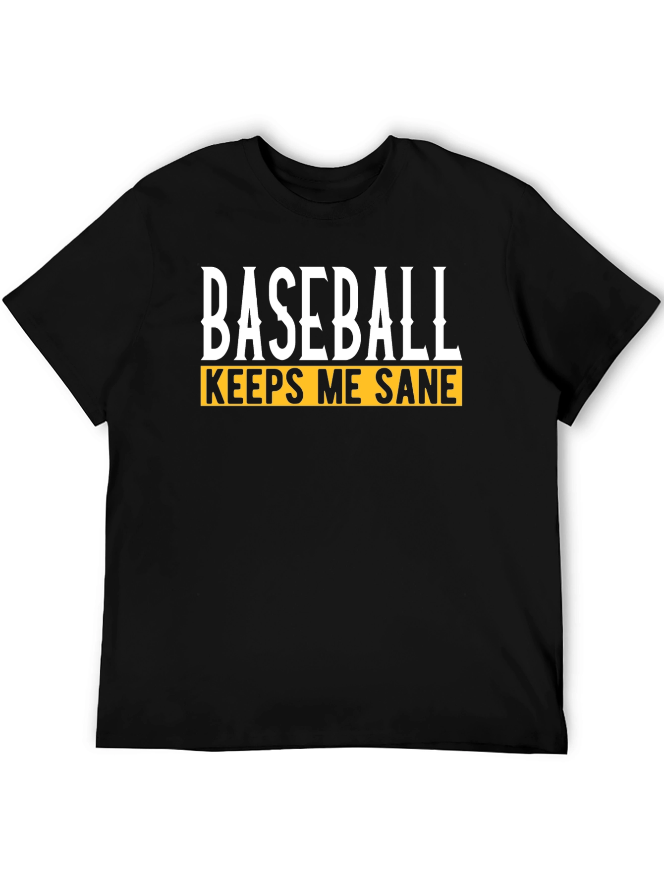 Black Baseball Keeps Me Sane Graphic T-Shirt view 5