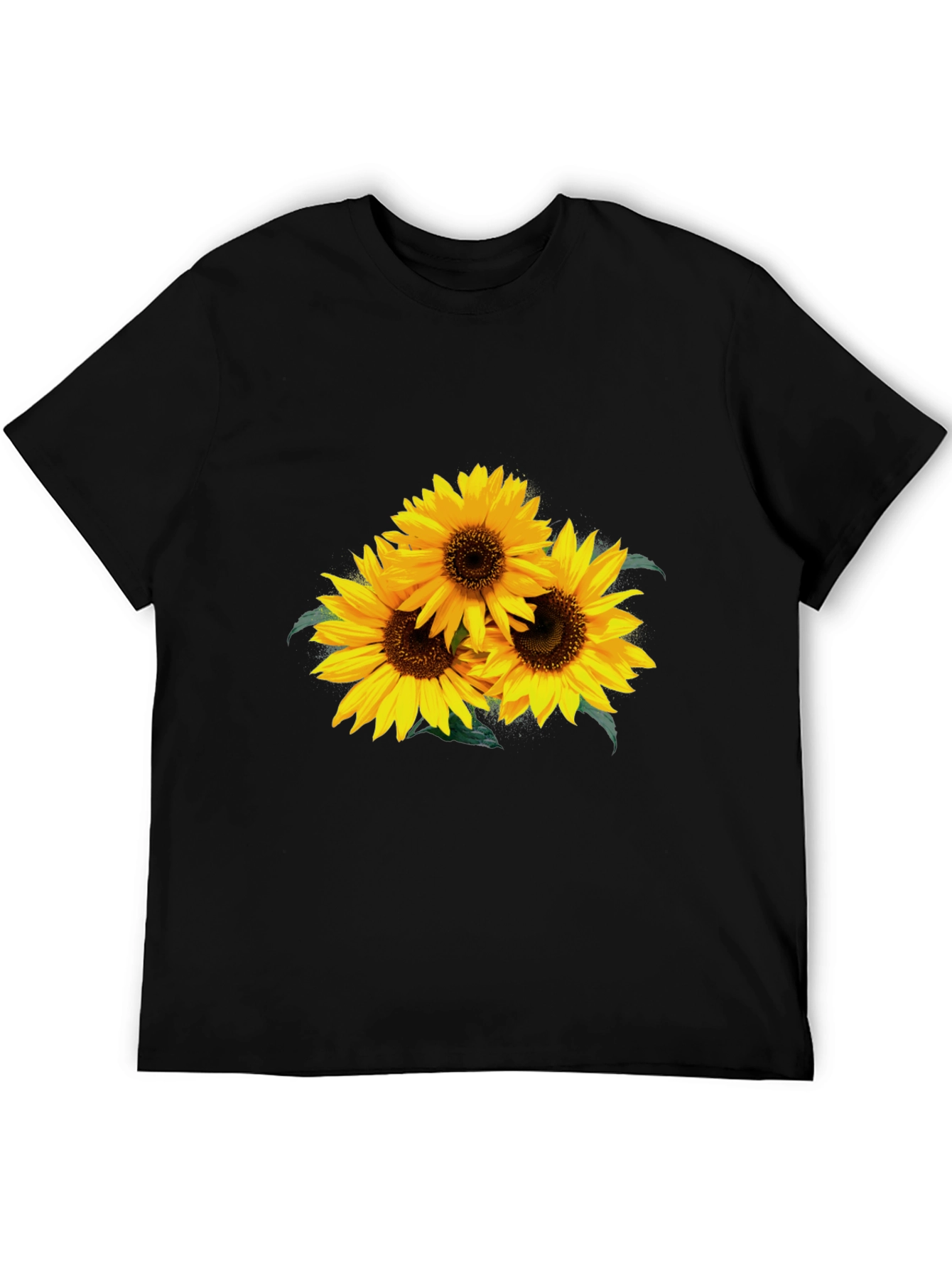 Black Sunflower Graphic Tee - Stylish Black T-Shirt view 5
