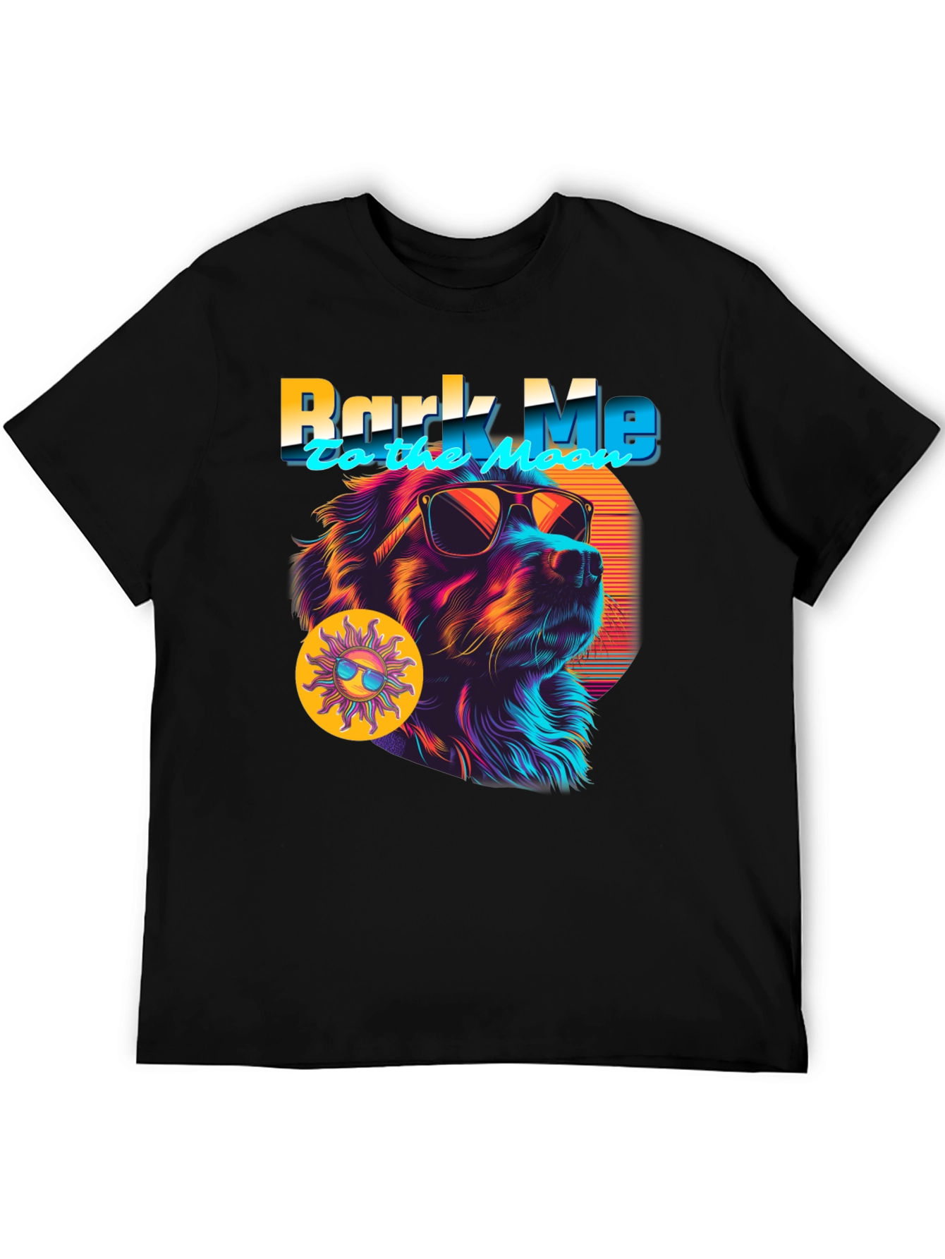 Black Bark Me To The Moon Dog Graphic T-Shirt view 5