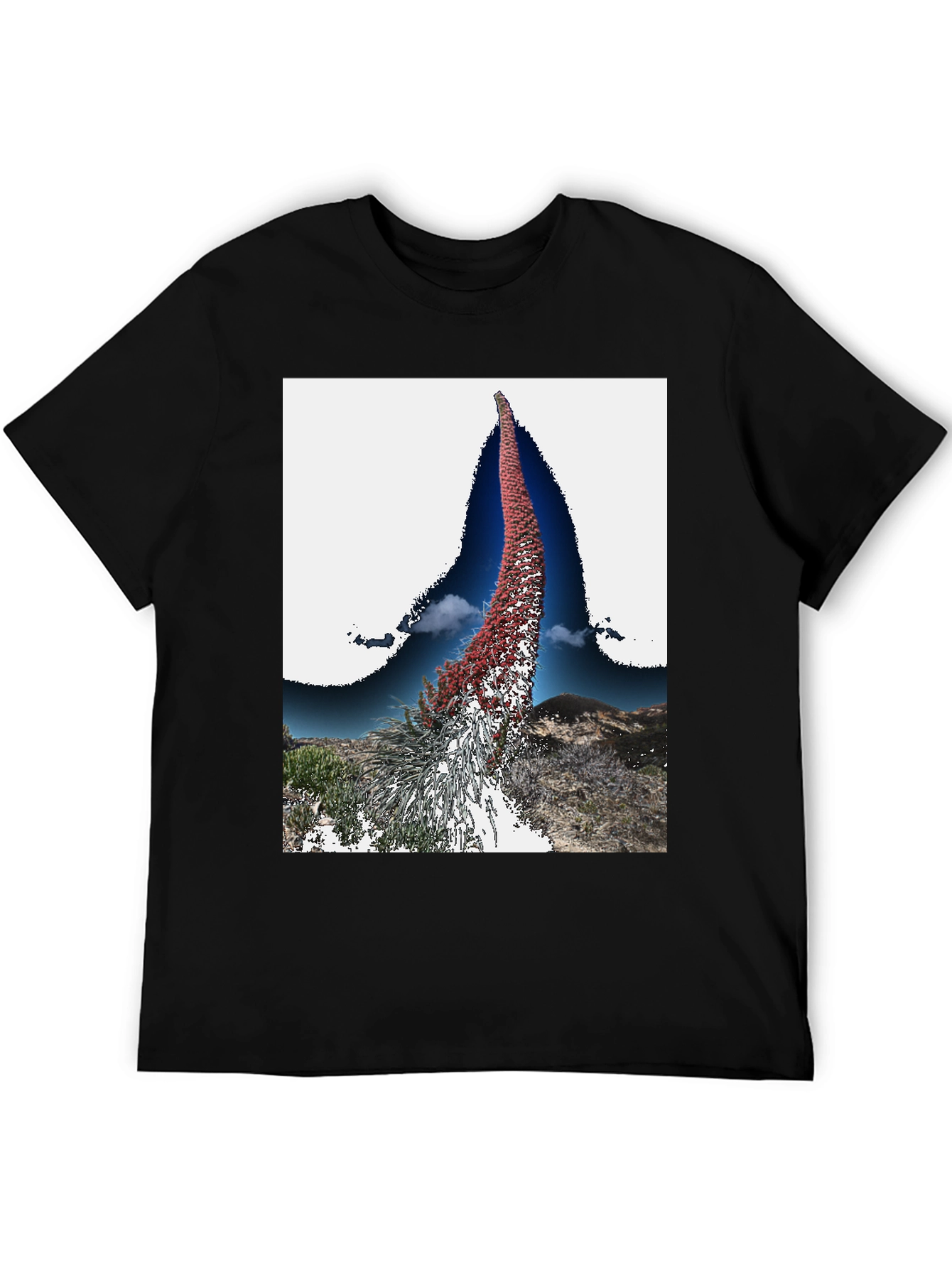 Black Unique Floral Graphic Tee view 5