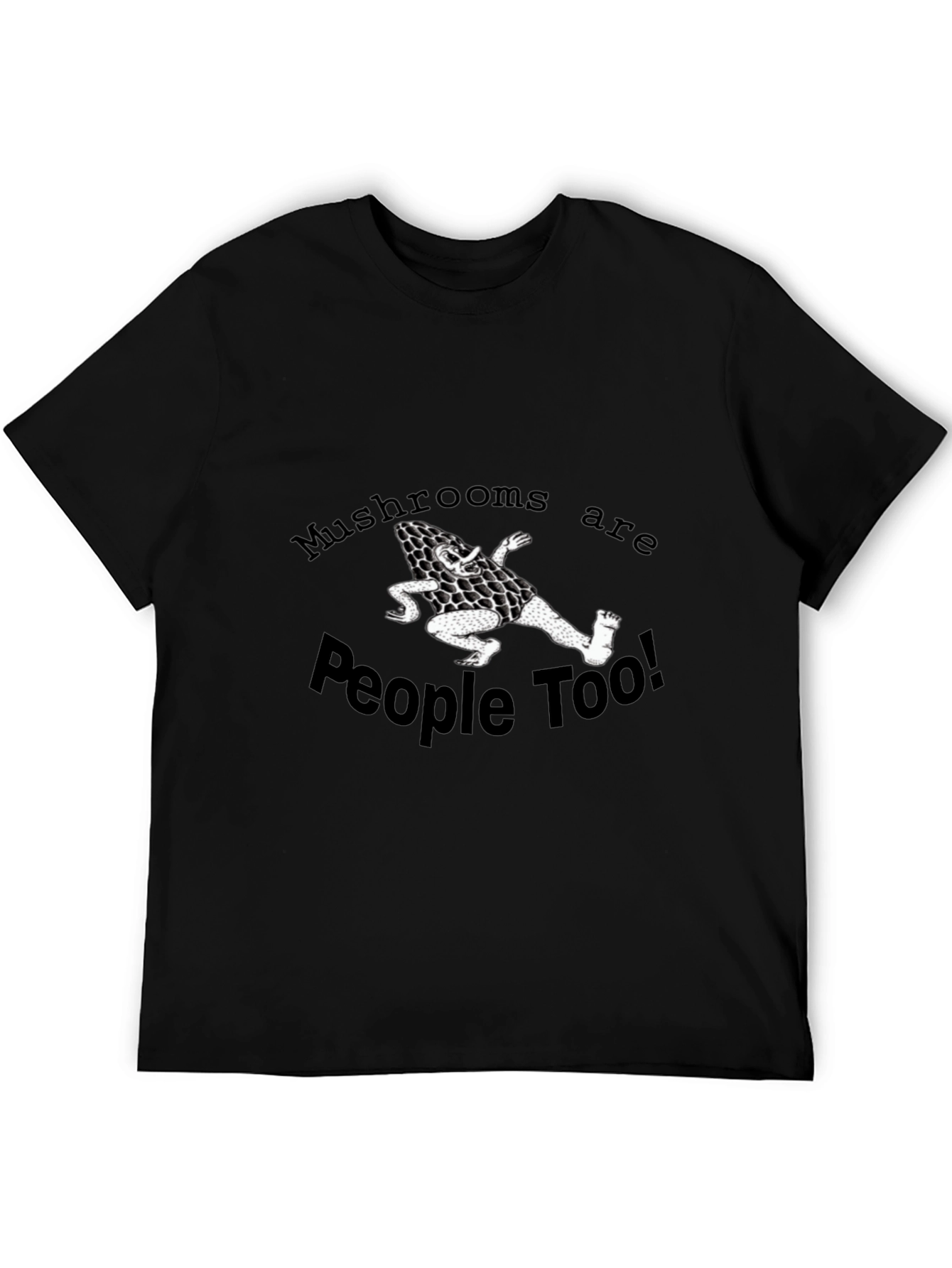 Black Mushrooms Are People Too! Graphic Tee - Black view 5