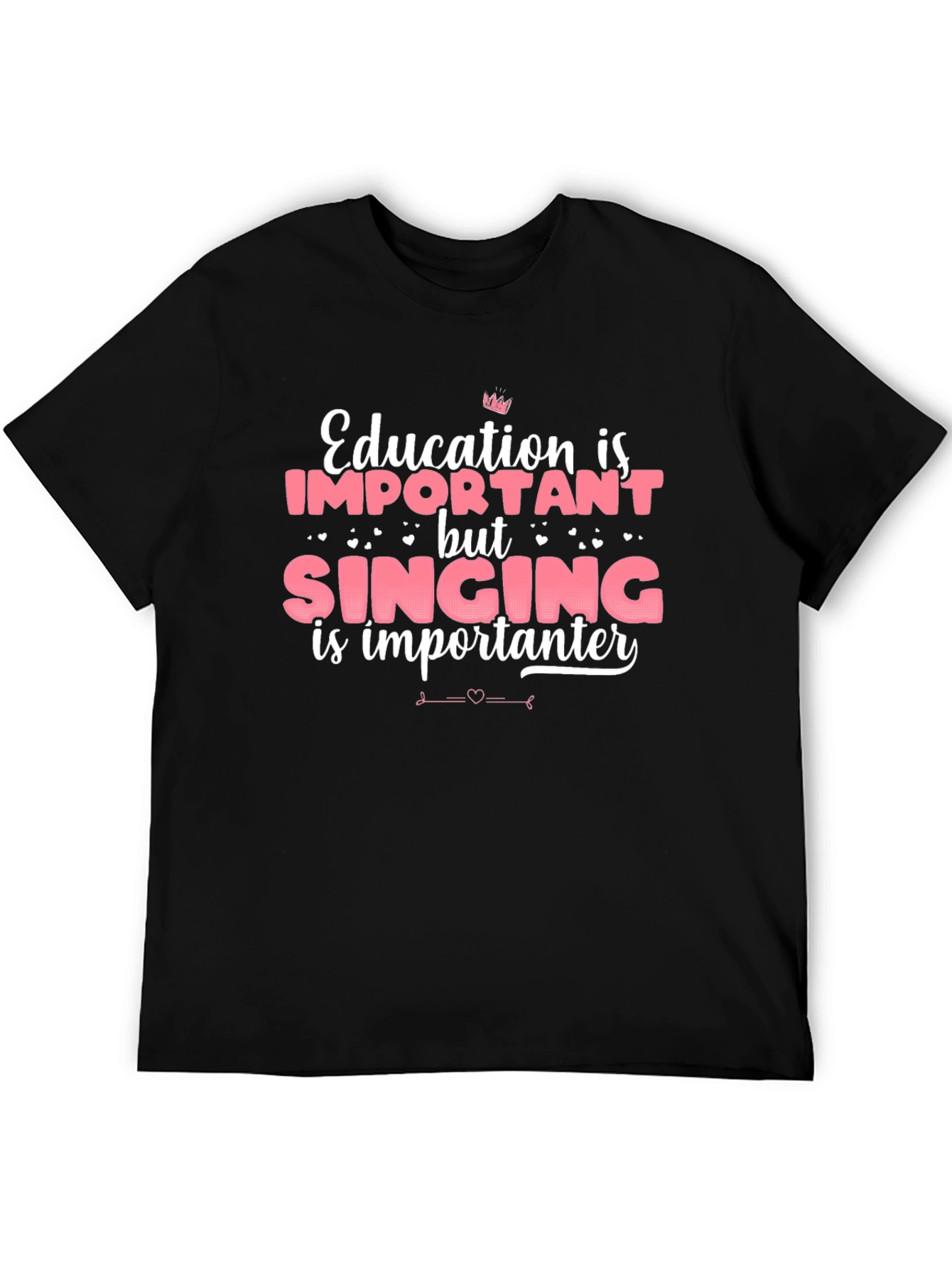 Black Funny Singing is Importanter T-Shirt view 5