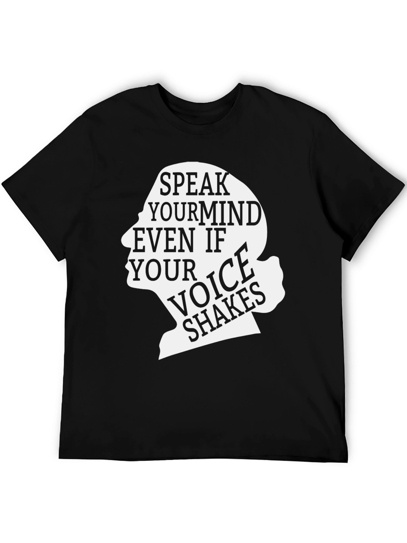 Black Speak Your Mind Black Graphic Tee - Inspirational T-Shirt view 5