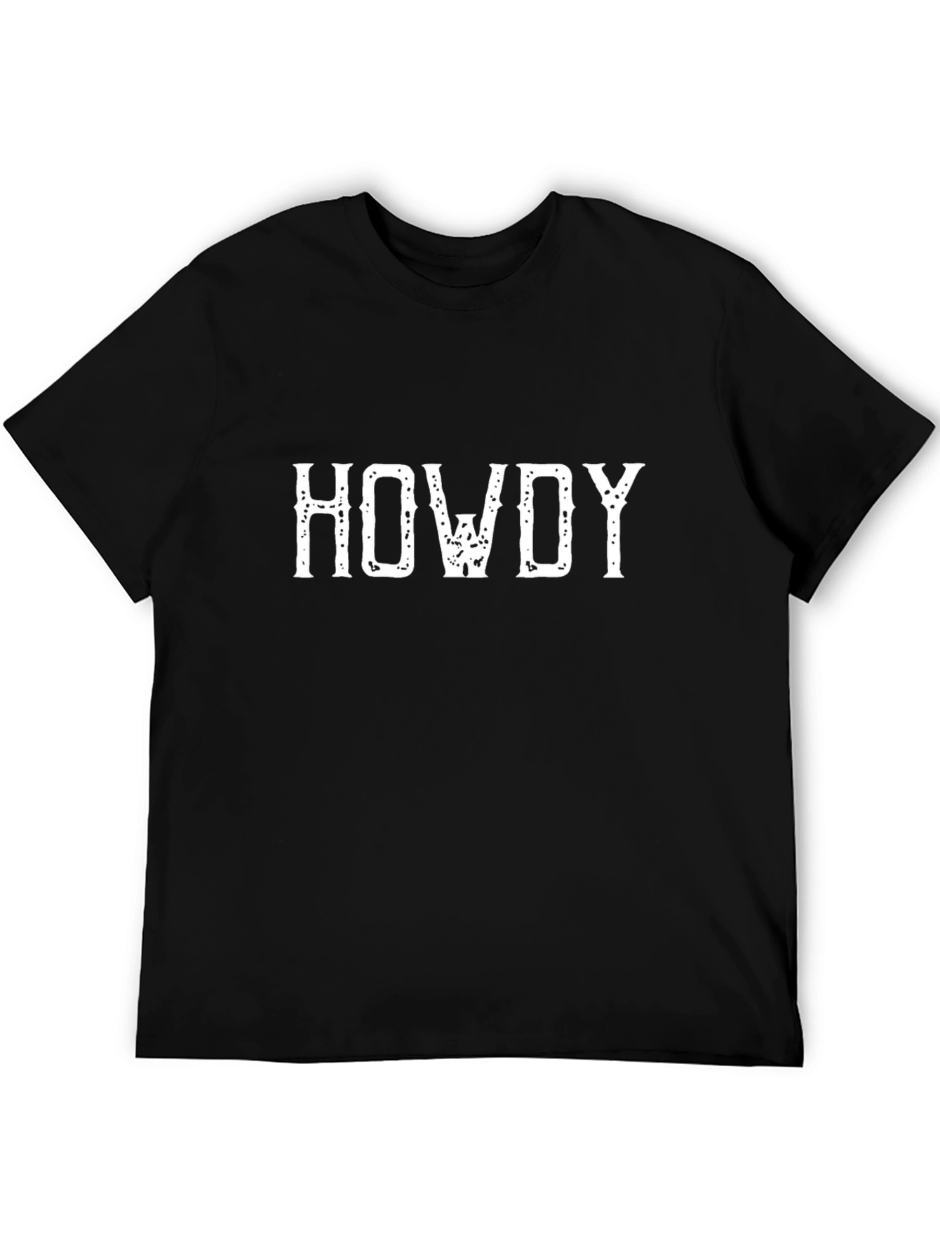Black Howdy Graphic Tee - Black Casual T-Shirt view 5