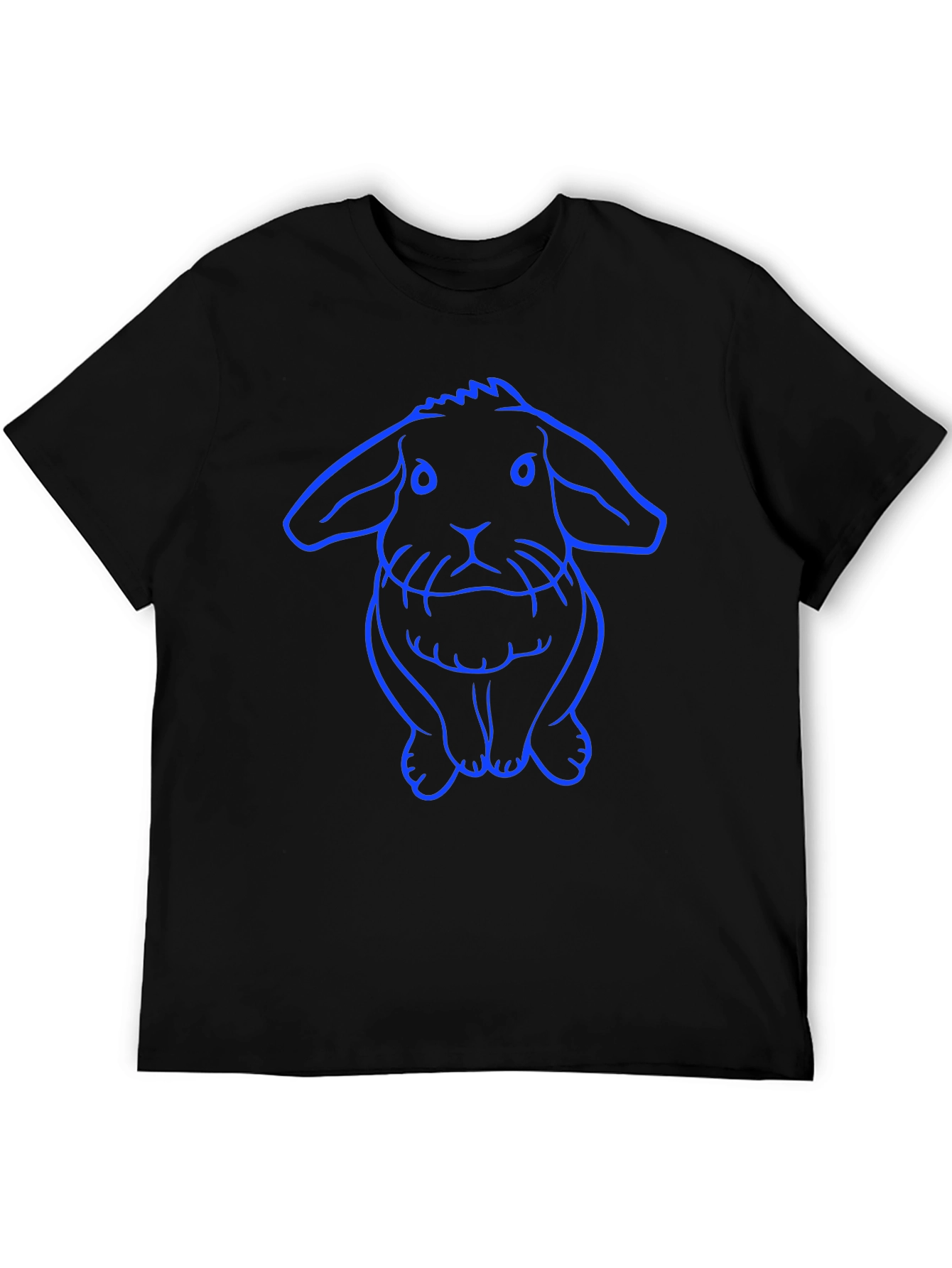 Black Rabbit Graphic Tee - Black Cotton Casual Wear view 5