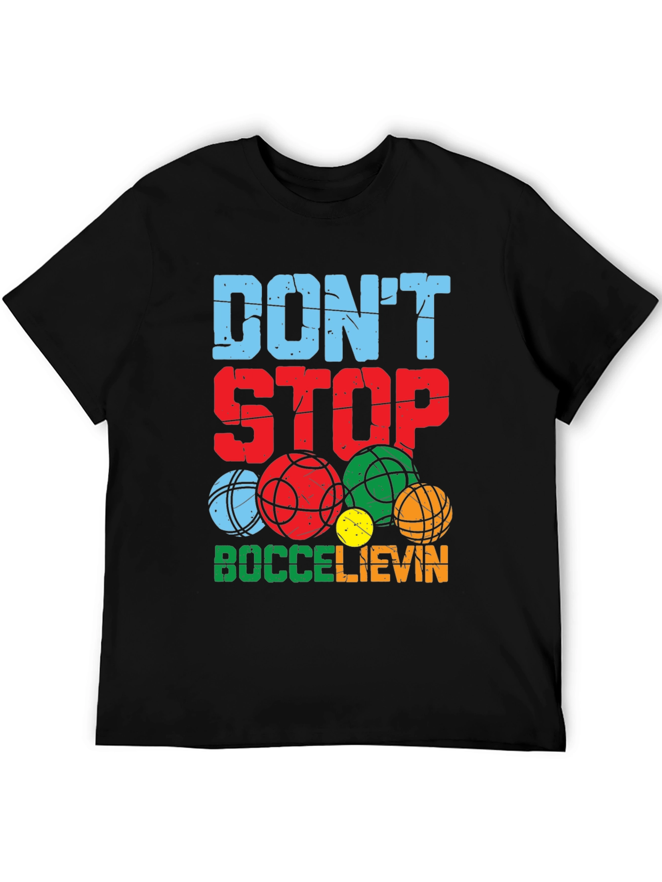 Black Don't Stop Boccelievin' T-Shirt view 5