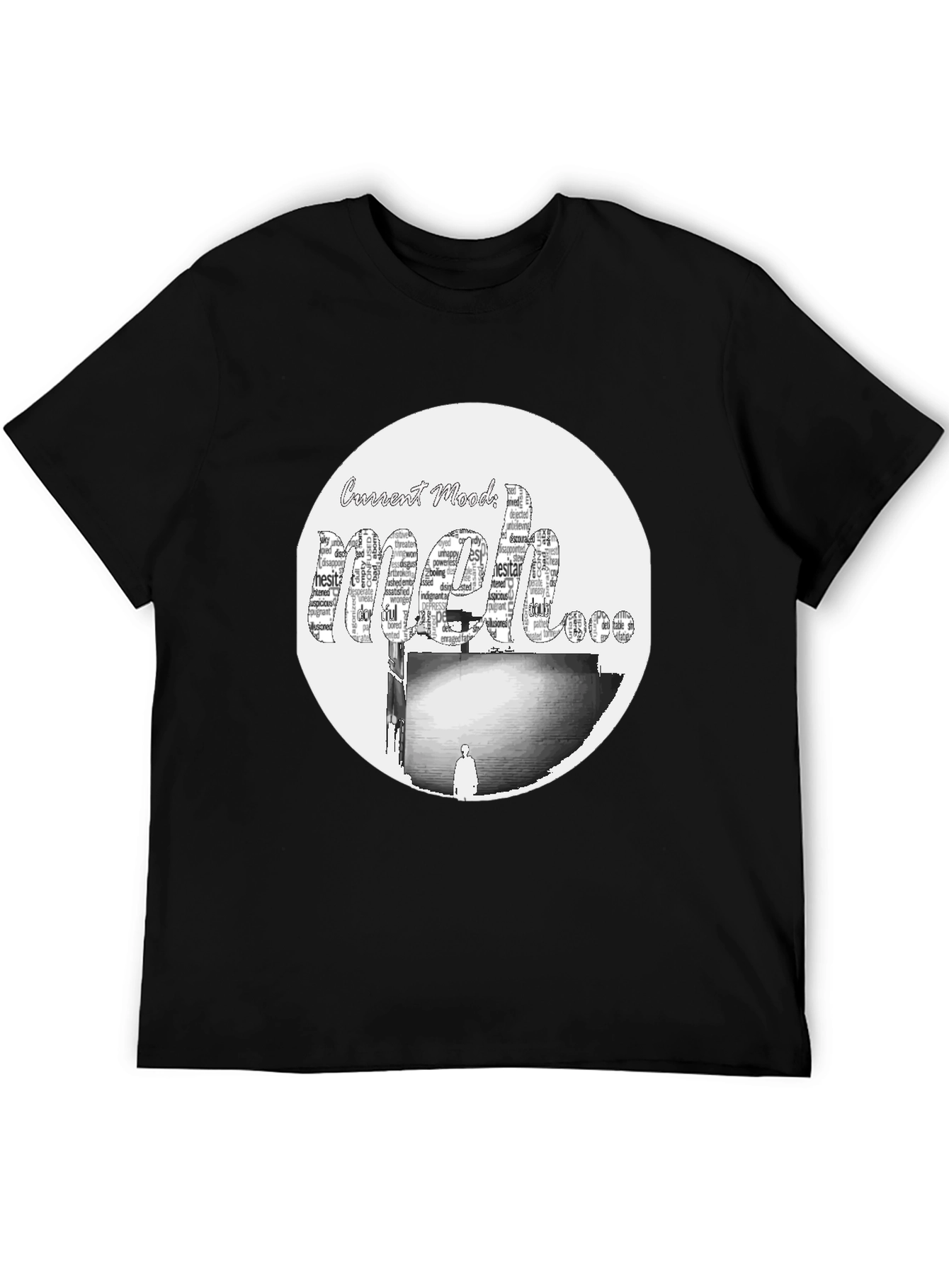 Black Meh Mood T-Shirt - Express Yourself! view 5