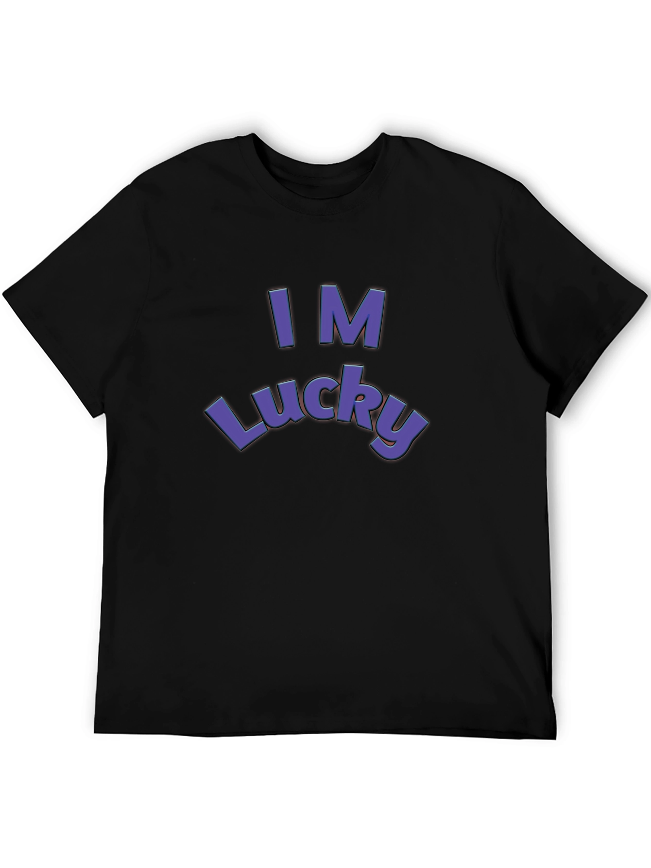 Black I'm Lucky T-Shirt - Stylish Graphic Tee view 5