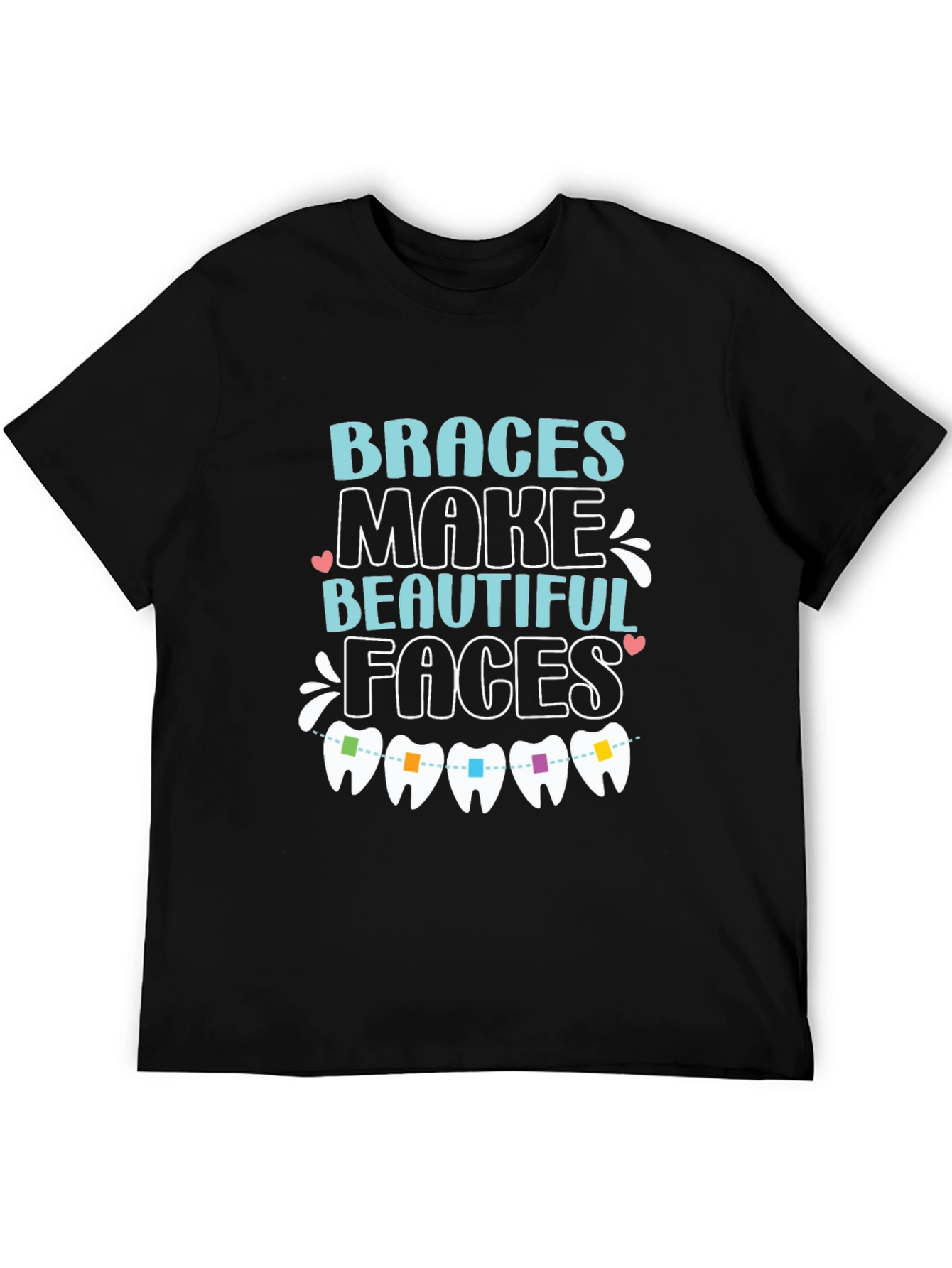 Black Braces Make Beautiful Faces T-Shirt view 5