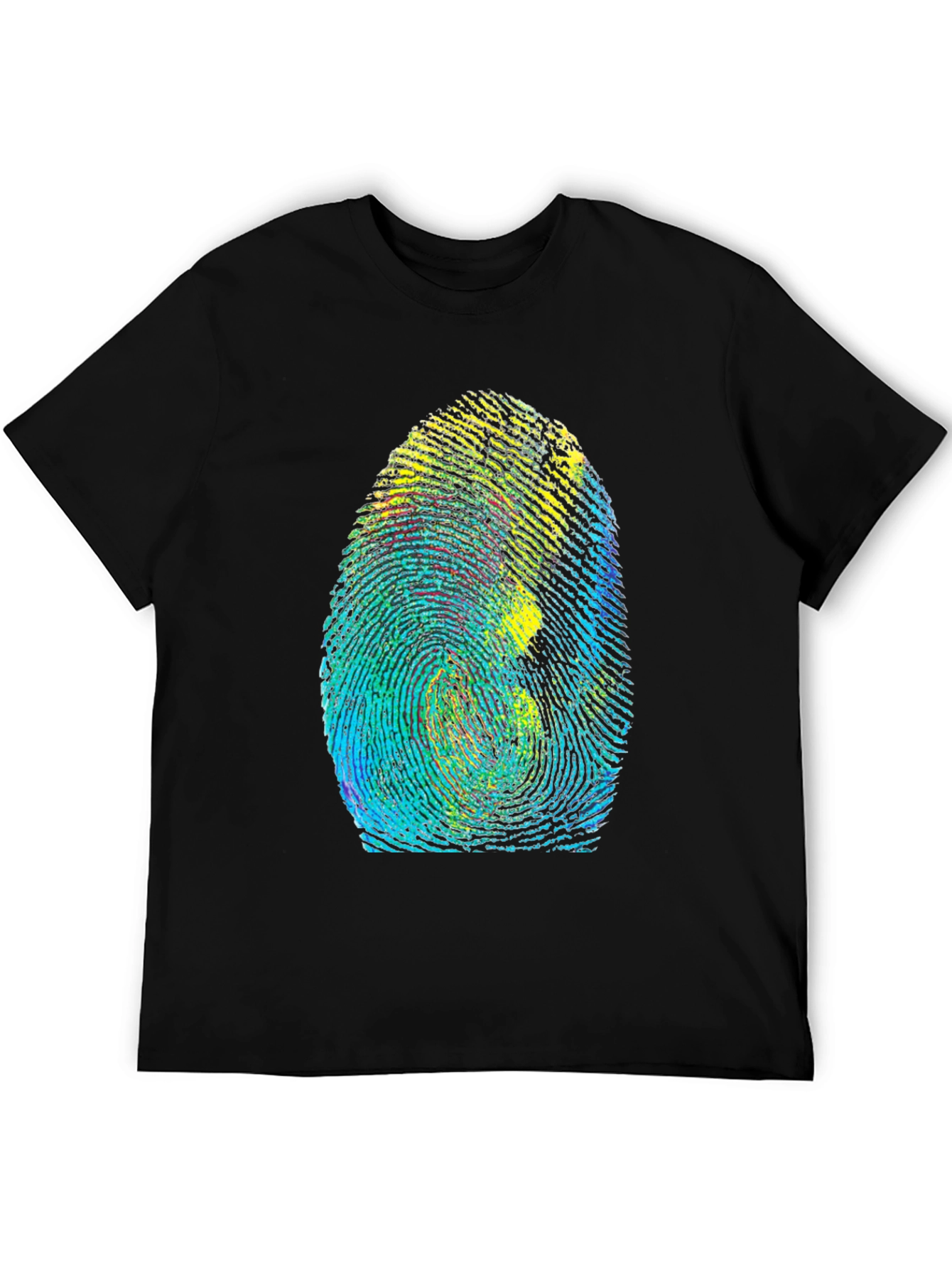 Black Unique Fingerprint Graphic Tee - Black view 5