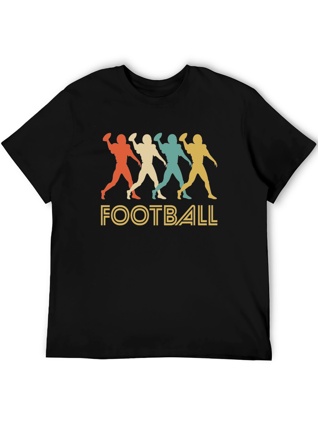 Black Retro Football Player Graphic T-Shirt view 5