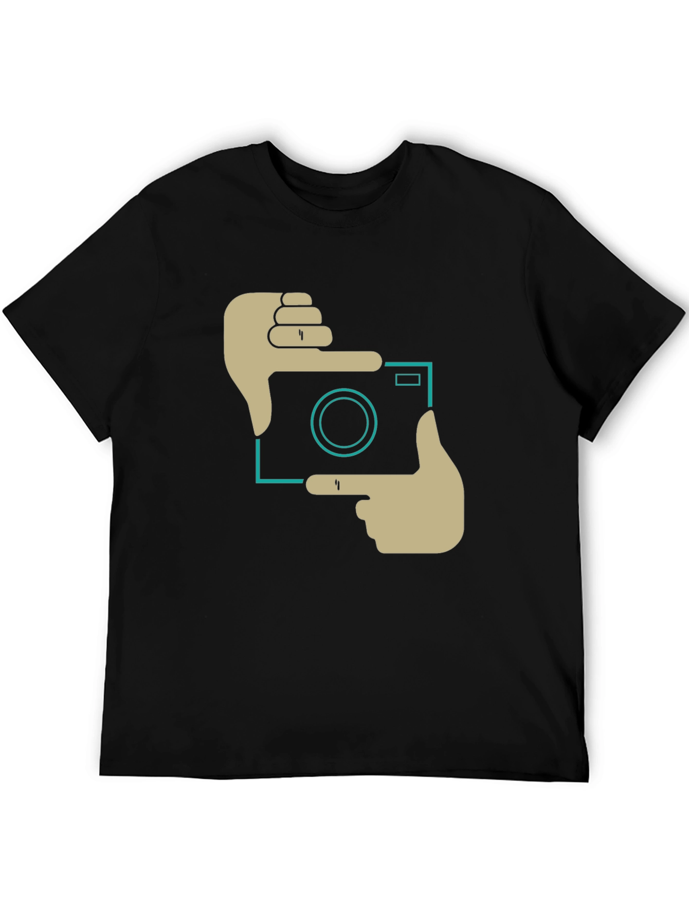 Black Trendy Camera Frame Graphic Black T-Shirt view 5