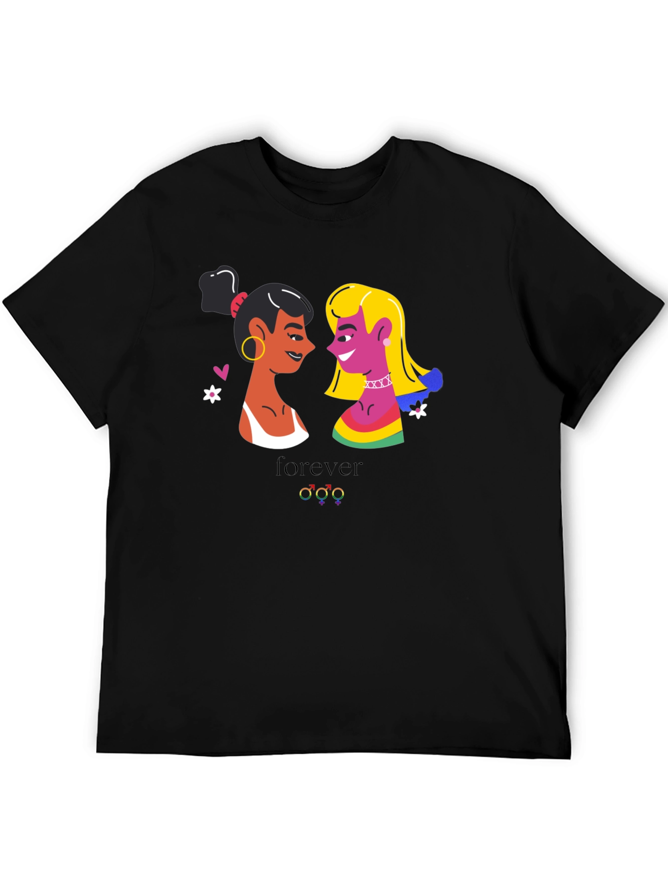 Black Lesbian Pride T-Shirt - Forever Design view 5