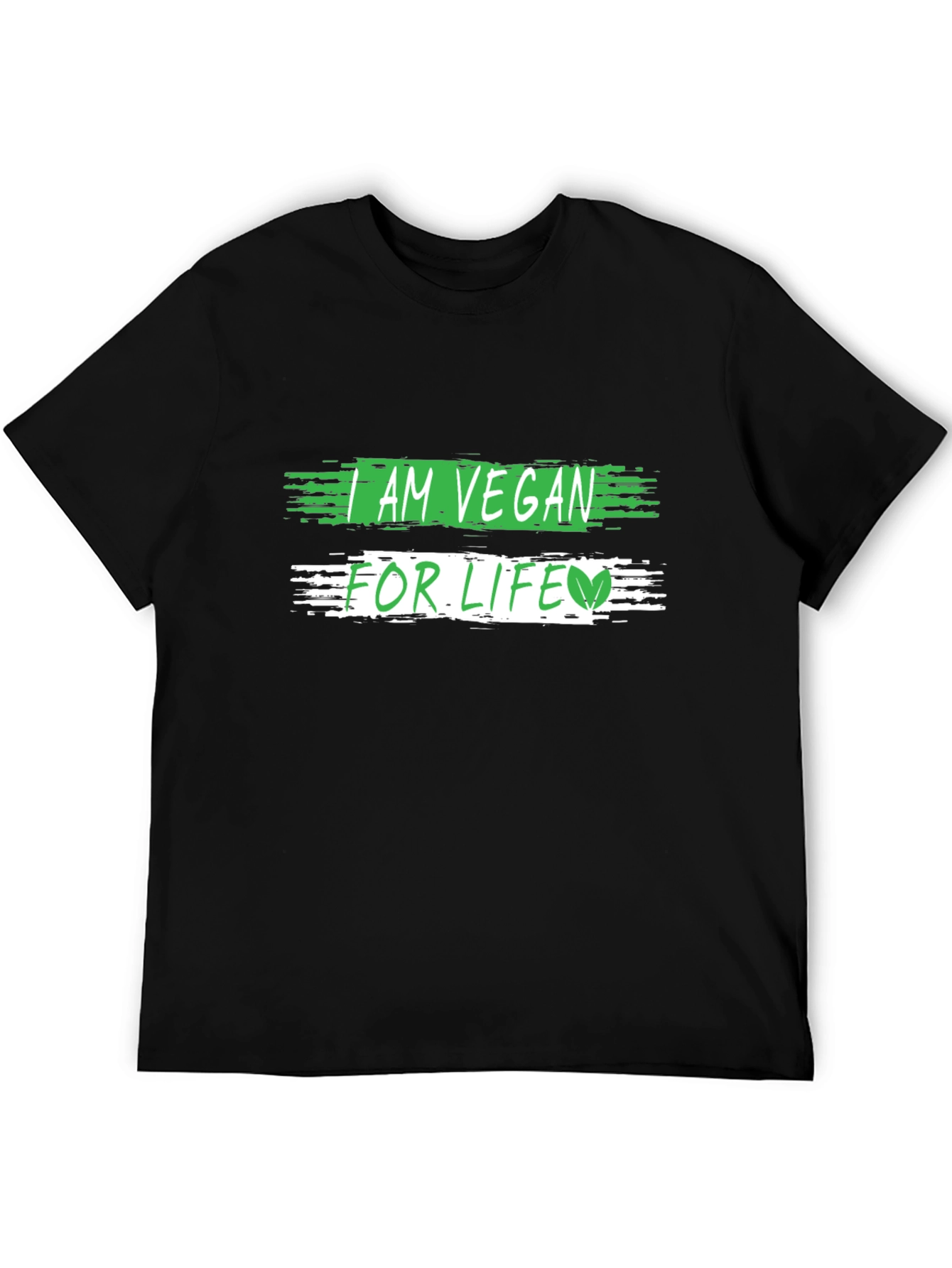 Black I am Vegan for Life T-Shirt - Black, Unisex view 5