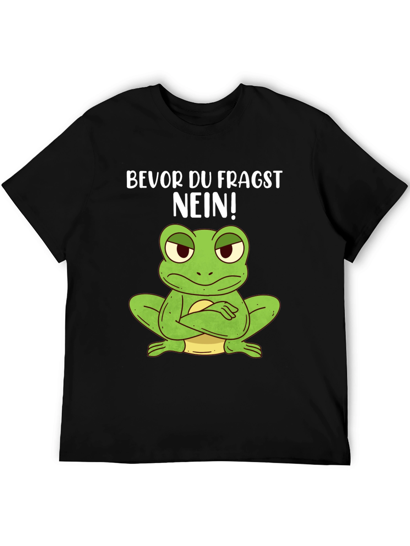 Black Funny Frog T-Shirt - "Bevor Du Fragst NEIN!" view 5