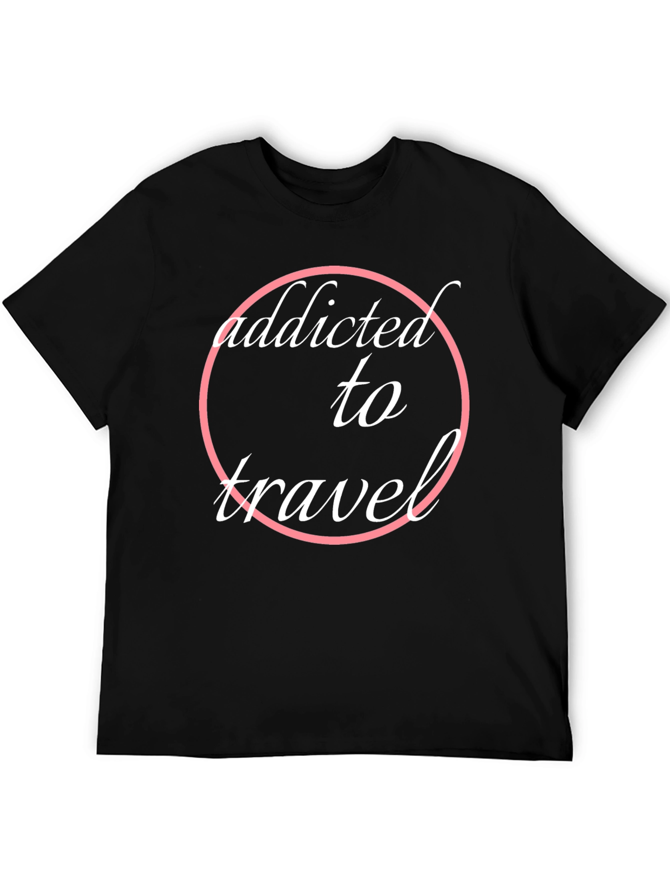 Black Addicted to Travel T-Shirt | Stylish Black Tee view 5
