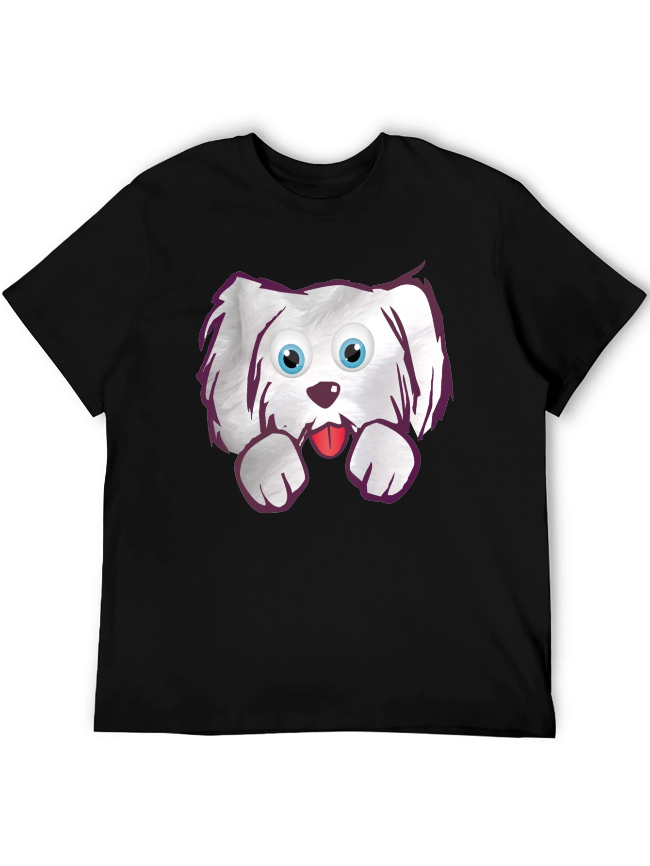 Black Cartoon Dog Graphic T-Shirt - Cute Pet Tee view 5